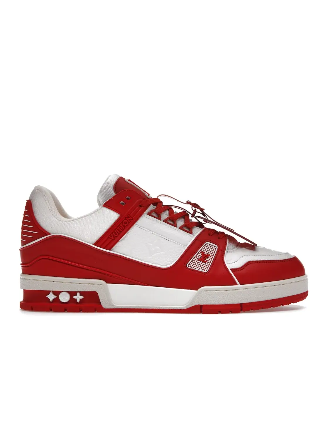 Мужские кроссовки с кожаным верхом Louis Vuitton Trainer — изображение 1 из 4, красный белый
