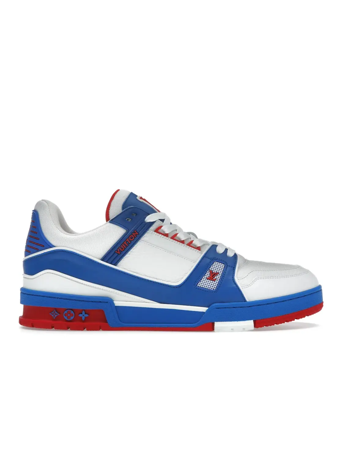 Мужские кроссовки с дизайном Louis Vuitton Trainer Louis Vuitton — изображение 1 из 4, белый/синий/красный