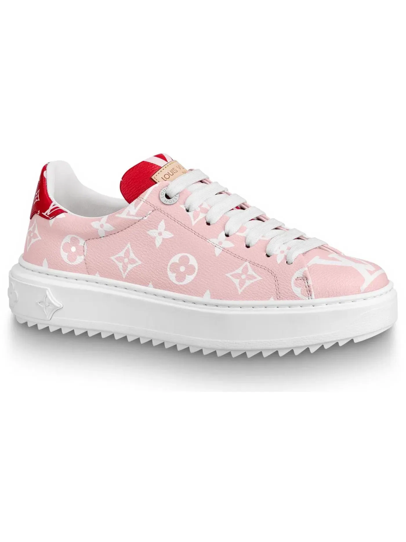 Женские кроссовки Louis Vuitton Trainer Time Out Monogram Pink — изображение 1 из 1, розовый