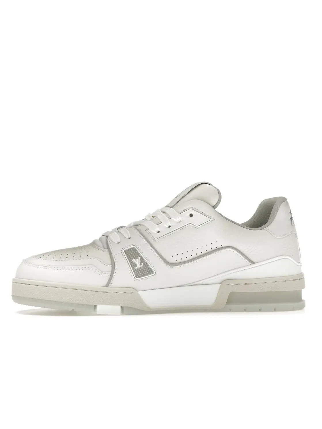 Мужские кроссовки с контрастной подошвой Louis Vuitton Trainer — изображение 3 из 4, белый/серый