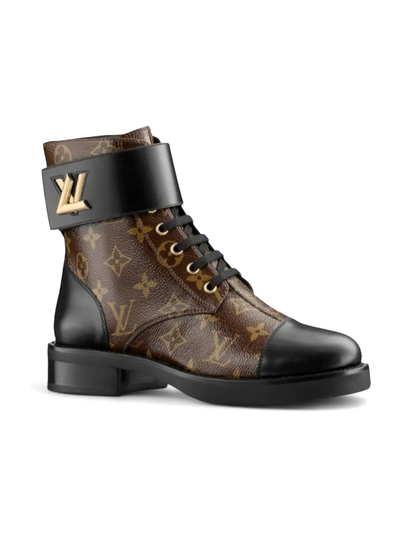 Женские ботинки с принтом Louis Vuitton Wonderland Flat Ranger Boot Louis Vuitton — изображение 1 из 1, черный
