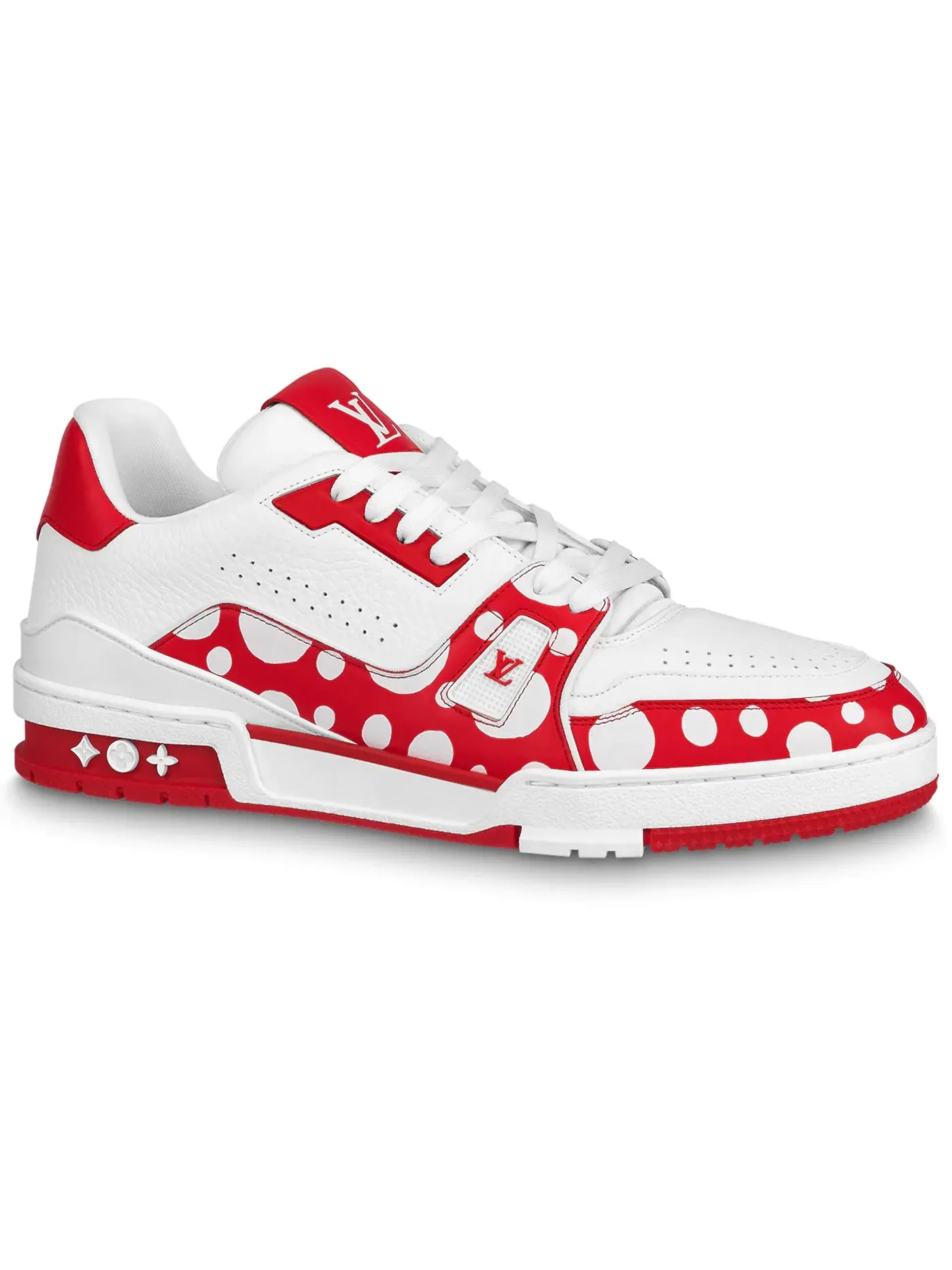 Мужские кроссовки с принтом Louis Vuitton x Yayoi Kusama Trainer Louis Vuitton — изображение 1 из 1, белый/красный