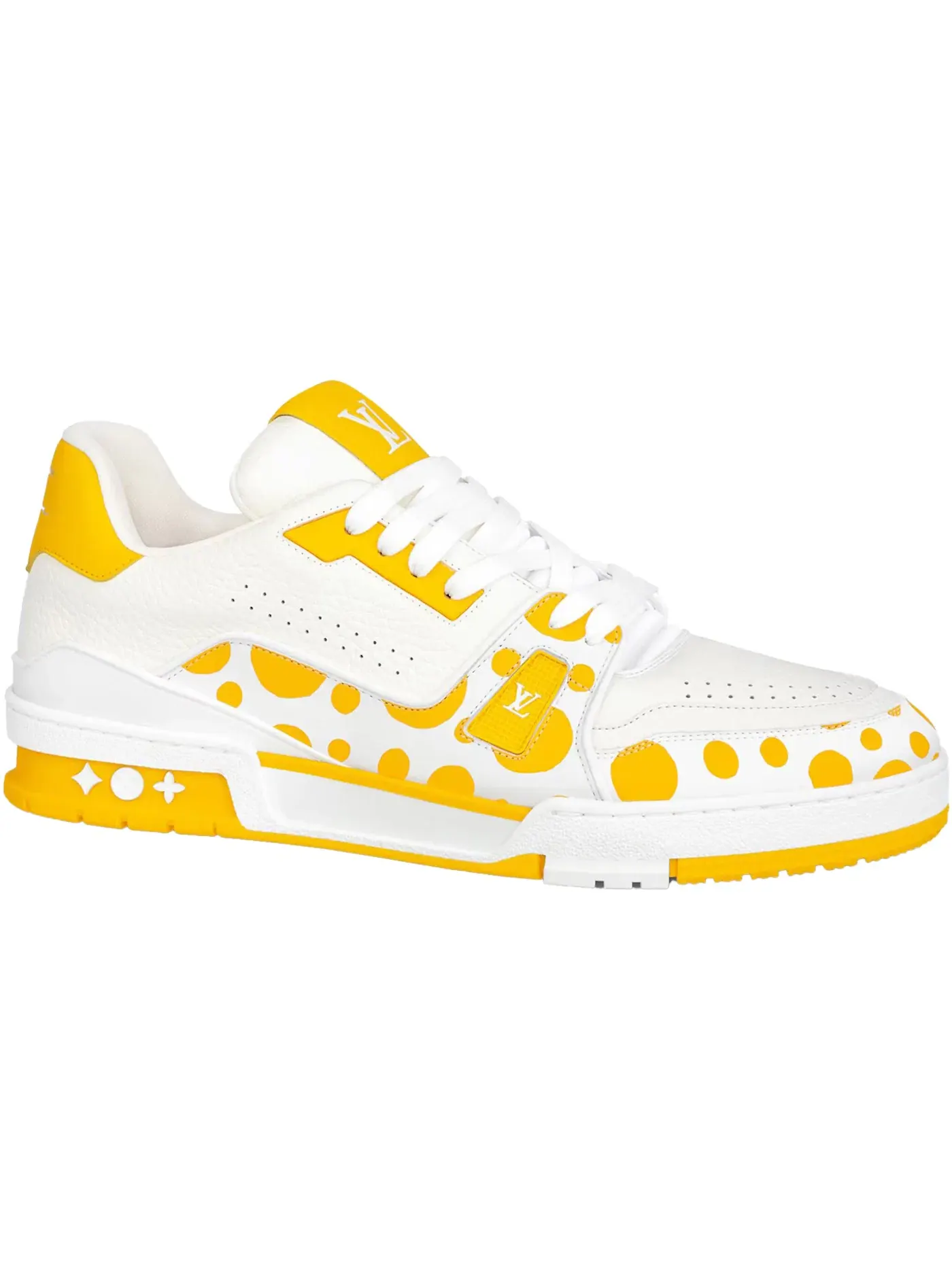 Мужские кроссовки с принтом Louis Vuitton x Yayoi Kusama Trainer Louis Vuitton — изображение 1 из 1, белый/желтый