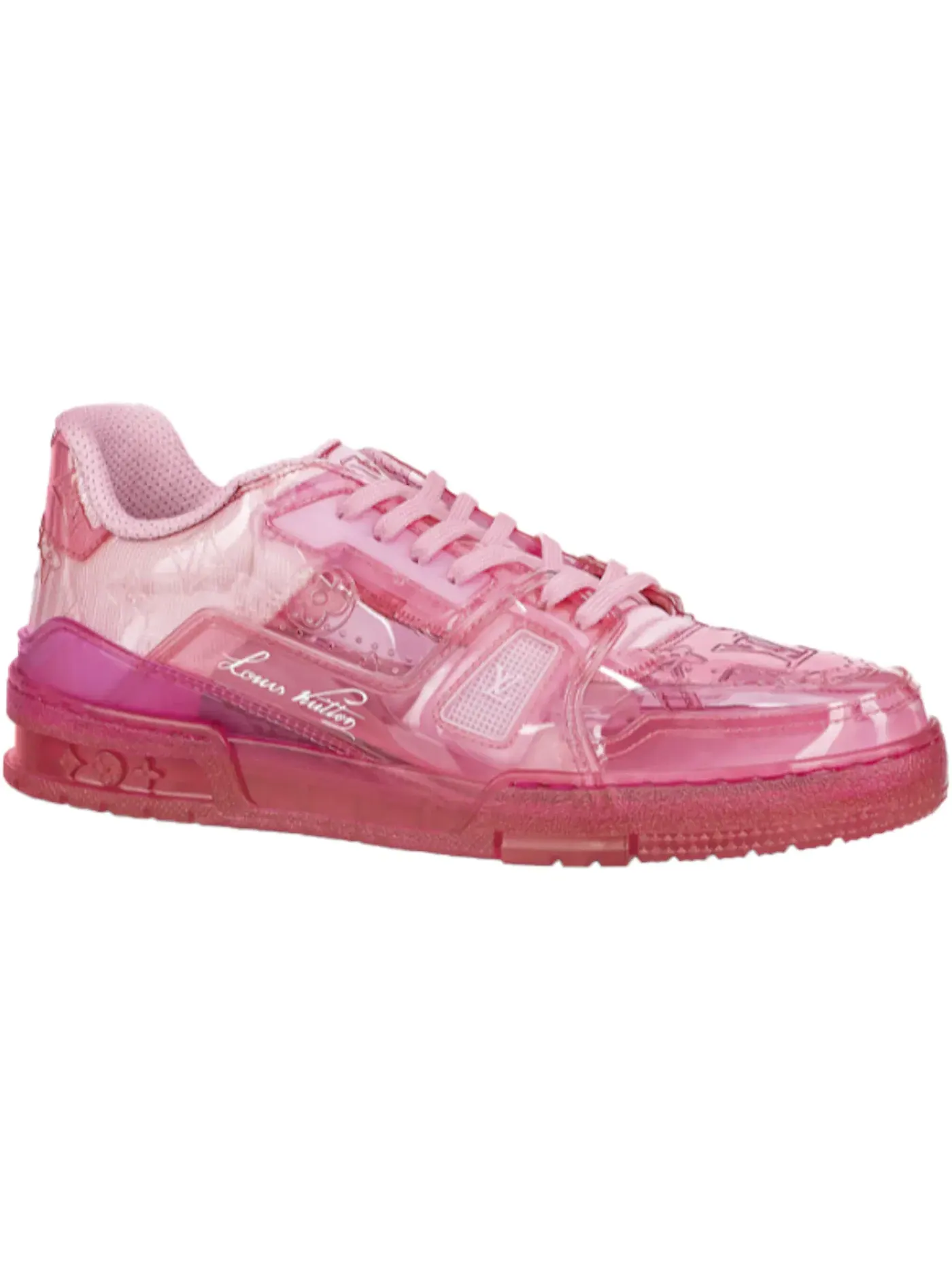 Мужские кроссовки с принтом LV Trainer Louis Vuitton — изображение 1 из 1, розовый