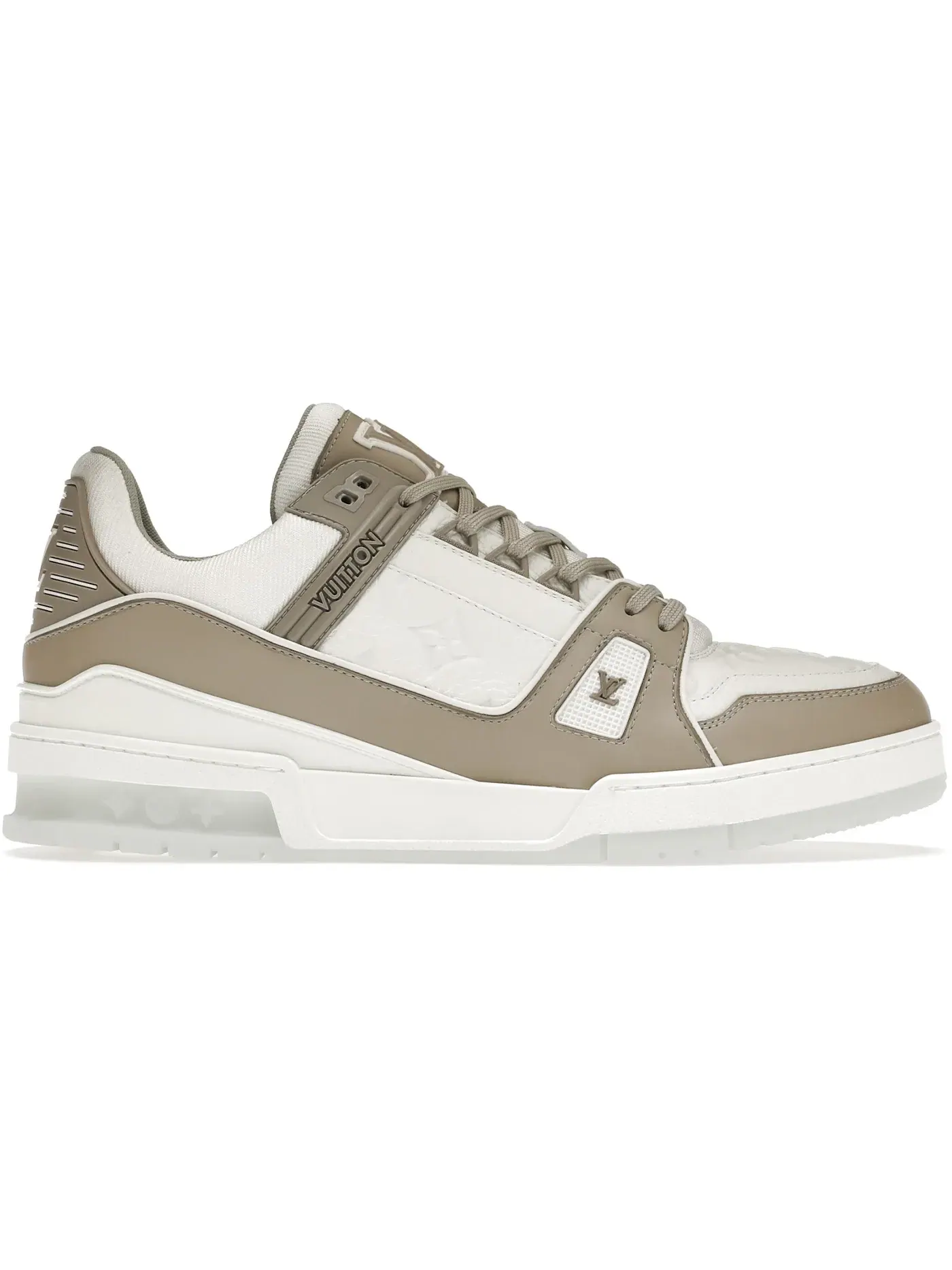 Мужские кроссовки из замши и кожи LV Trainer Louis Vuitton — изображение 1 из 1, серый белый
