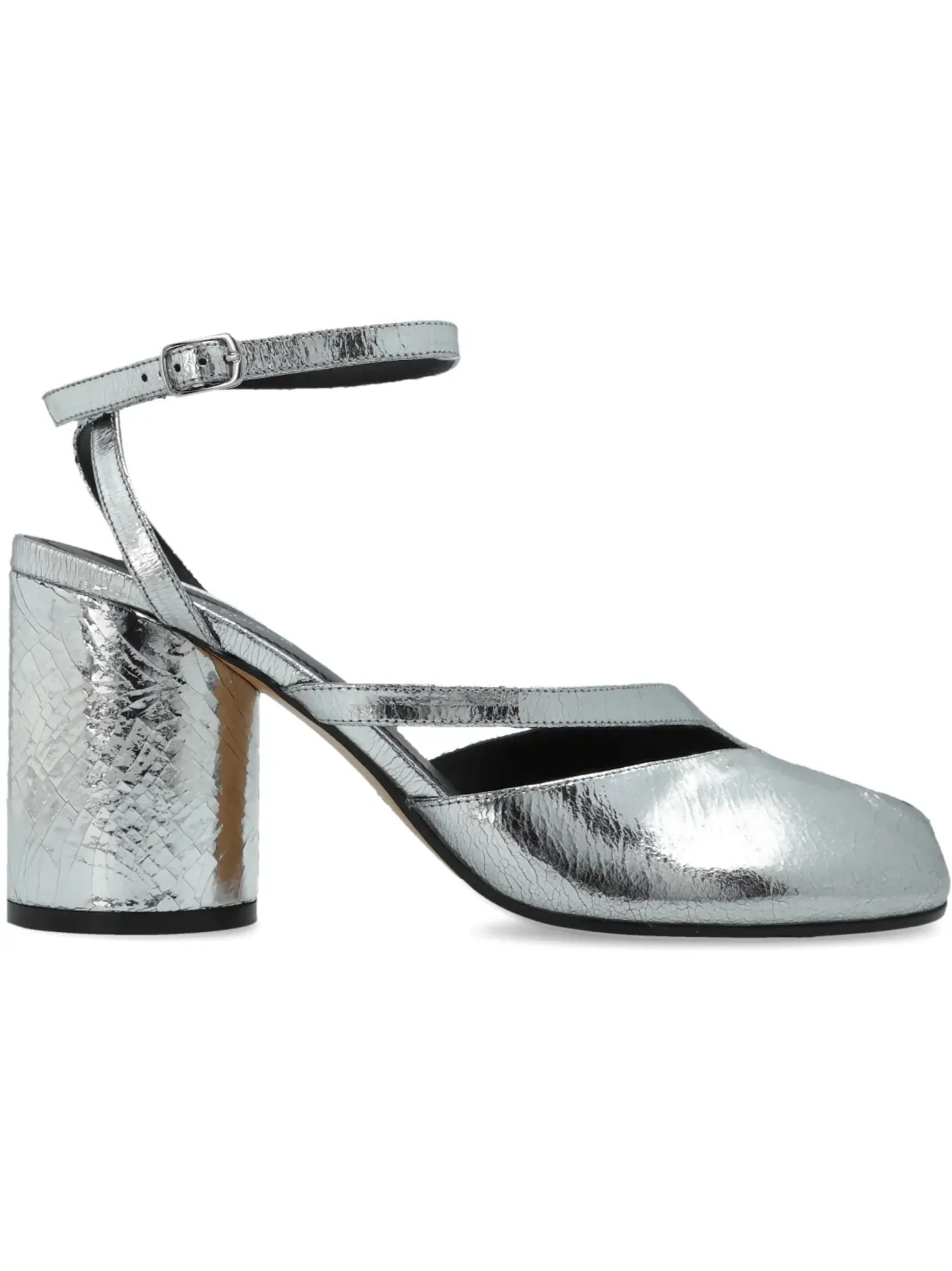 Женские туфли-лодочки на каблуке с разрезом Maison Margiela H80 Tabi Sandal Pump — изображение 1 из 1, серебряный