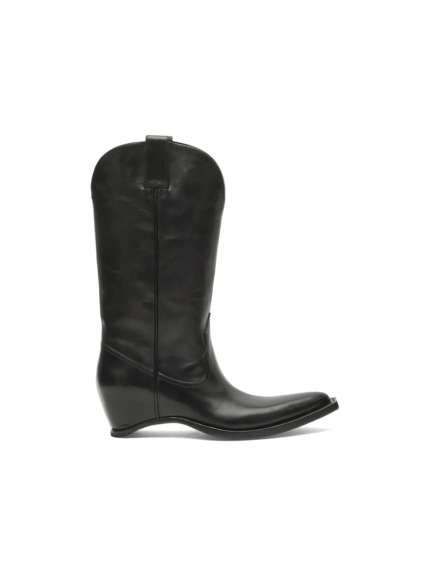 Женские сапоги с принтом Maison Margiela Heel-less Western Leather Boot — изображение 1 из 1, черный