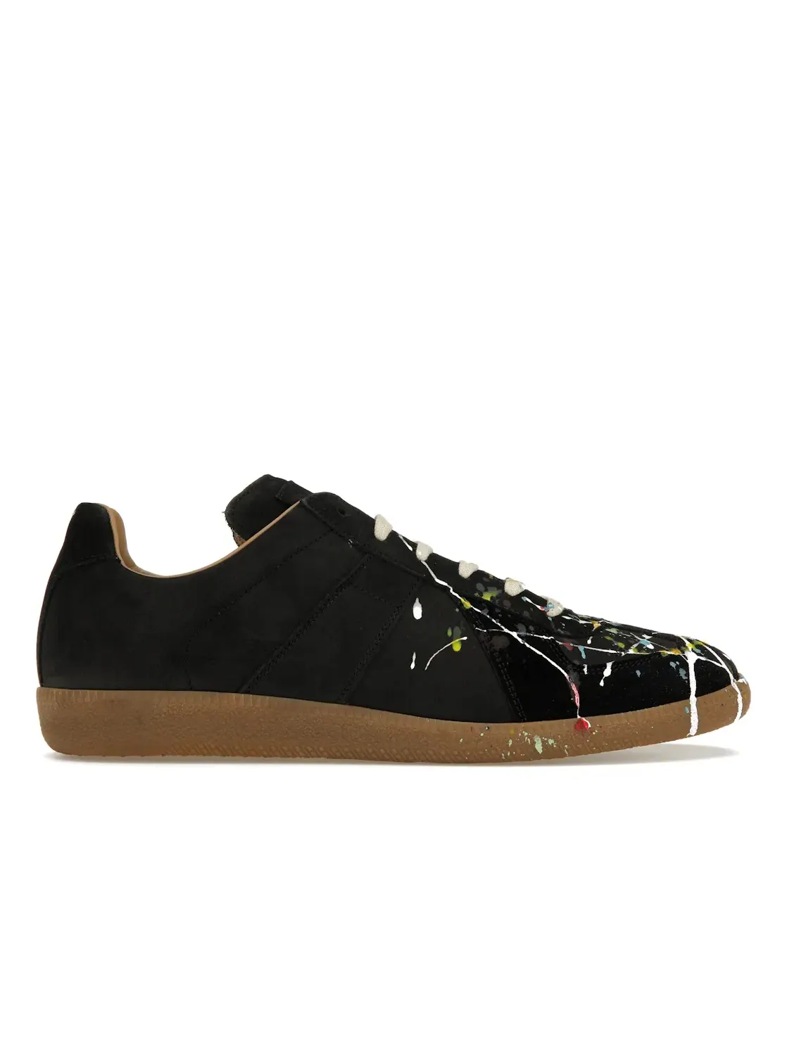 Мужские кроссовки с декором краской Maison Margiela Paint Replica — изображение 1 из 4, черный