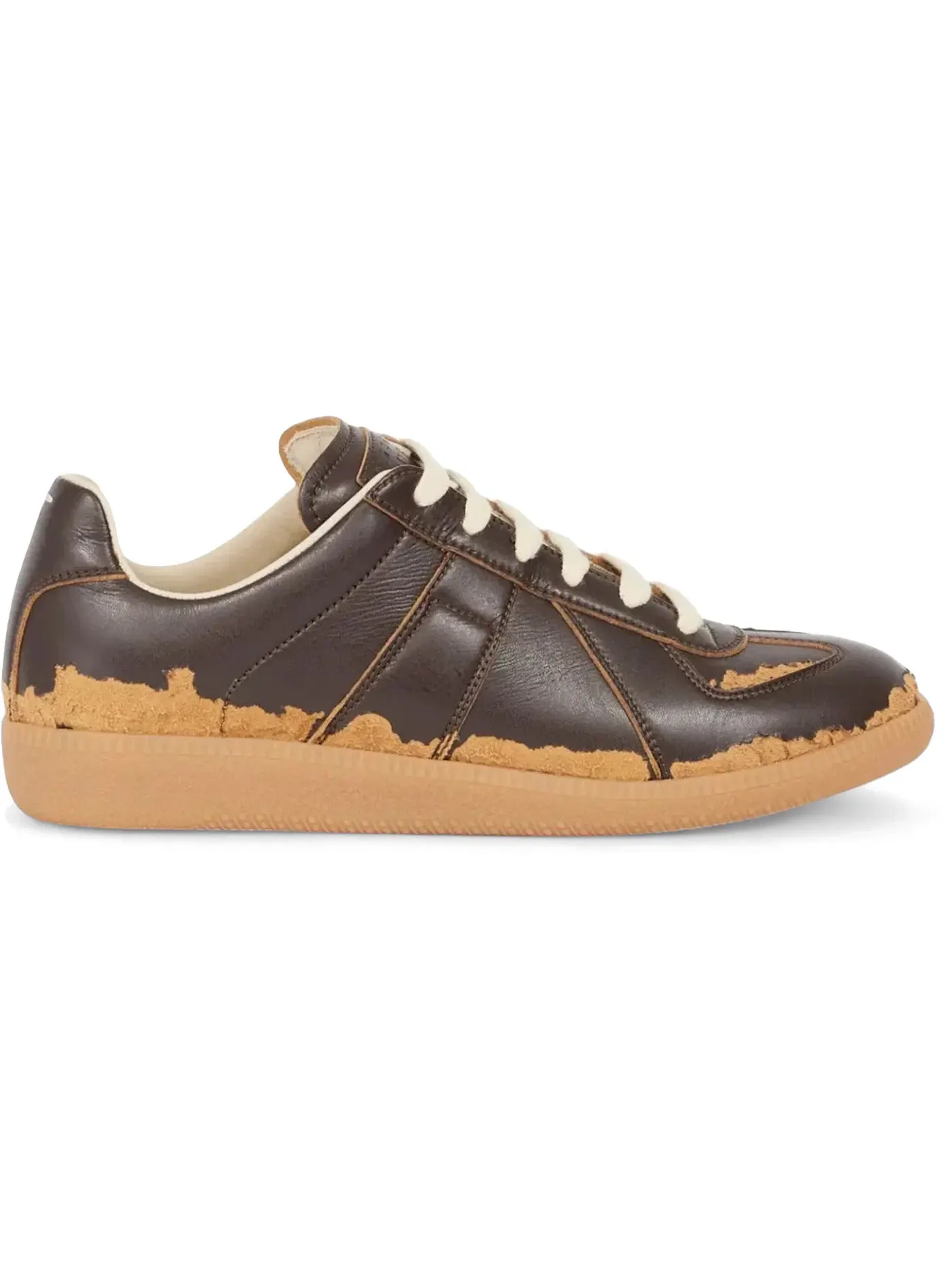 Женские кеды с потертостями Maison Margiela Replica — изображение 1 из 1, темный коричневый