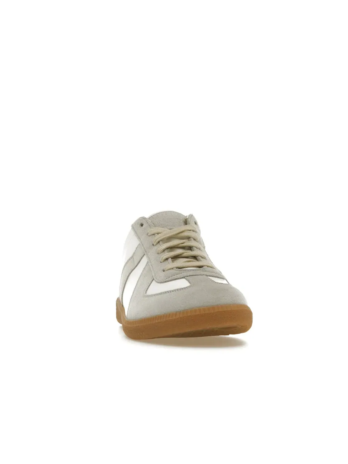 Мужские кроссовки из кожи и замши с принтом Maison Margiela Replica — изображение 2 из 4, серый/белый