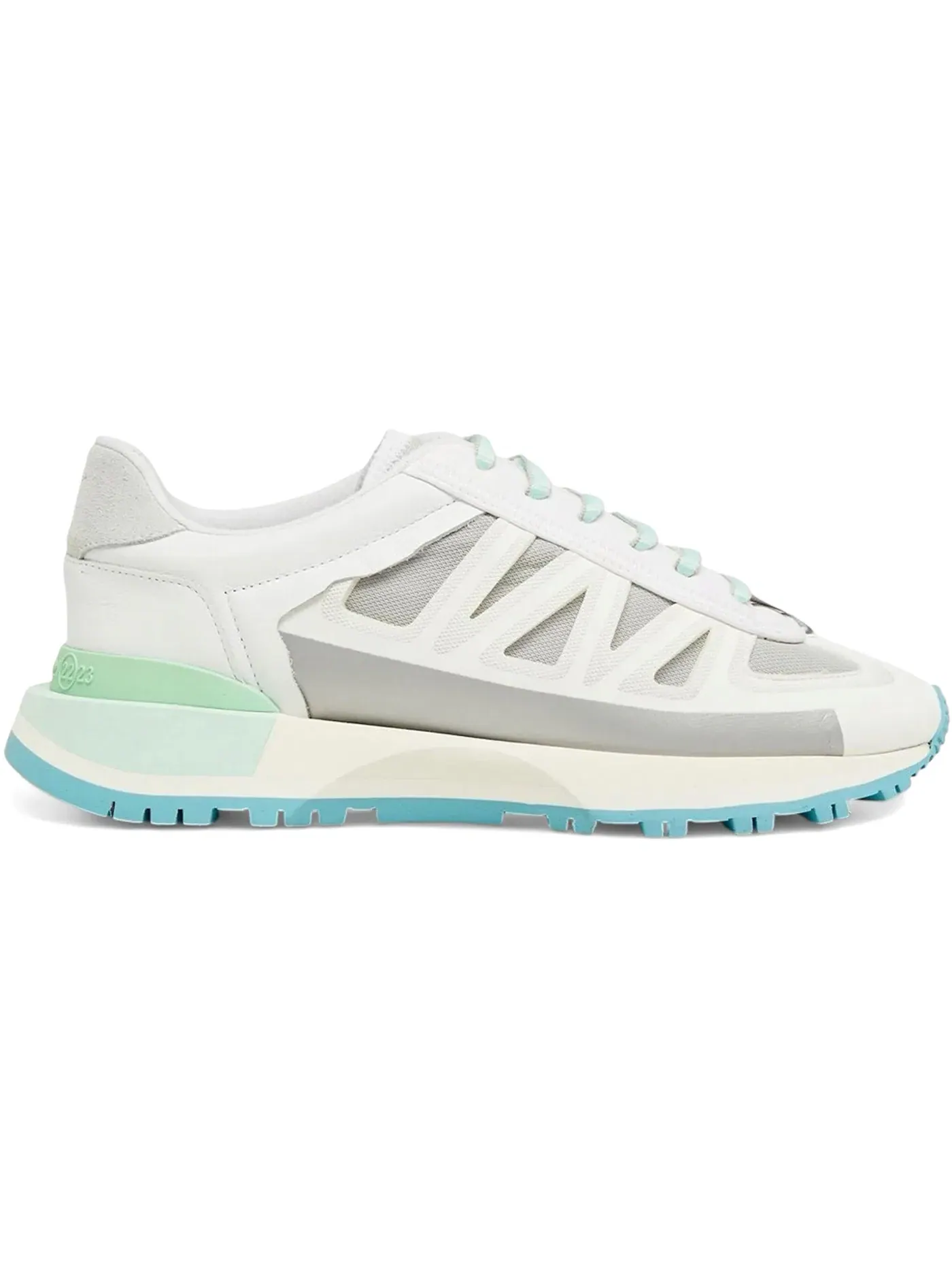 Мужские кроссовки с белой подошвой Maison Margiela Runner Evolution — изображение 1 из 1, серый/белый