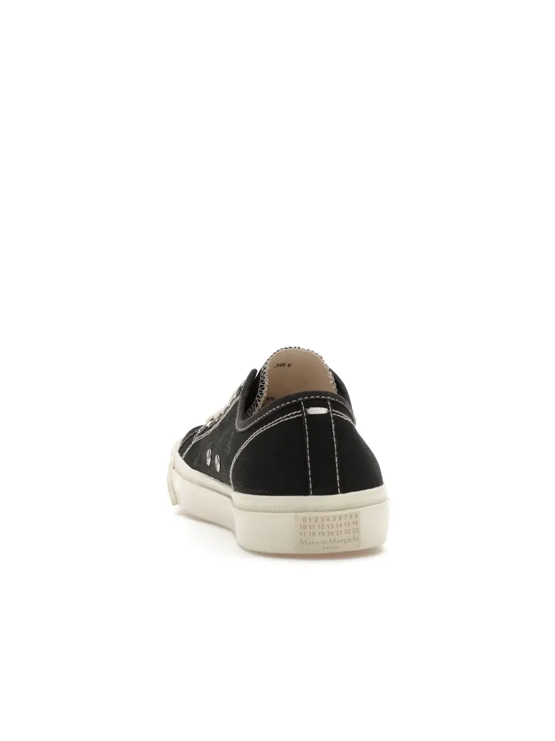 Женские кроссовки с раздвоенным носком Maison Margiela Tabi Low Top — изображение 4 из 4, черный/белый