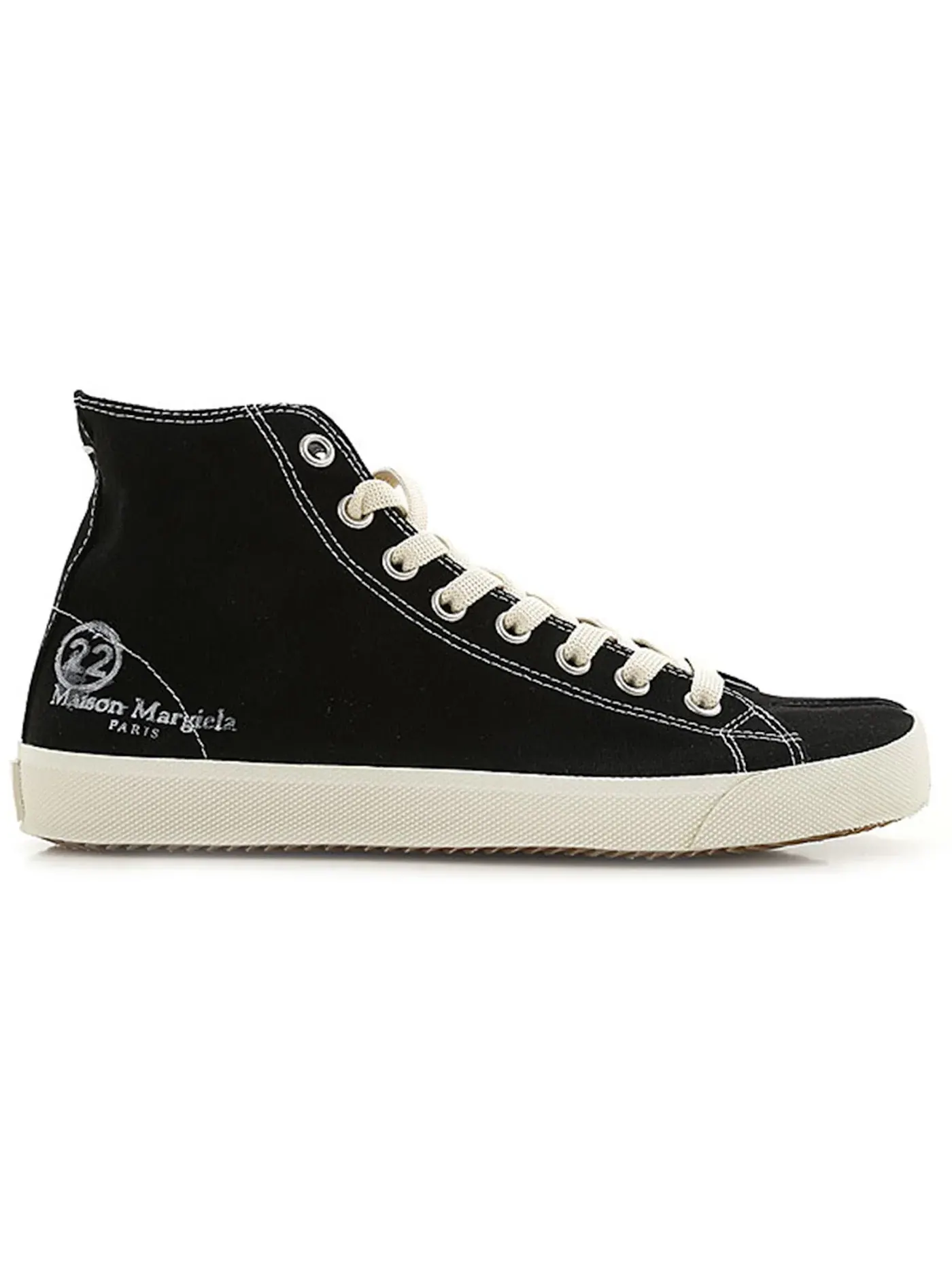 Мужские кроссовки высокие с разделенным носком Maison Margiela Tabi Vandal High — изображение 1 из 1, черный/белый