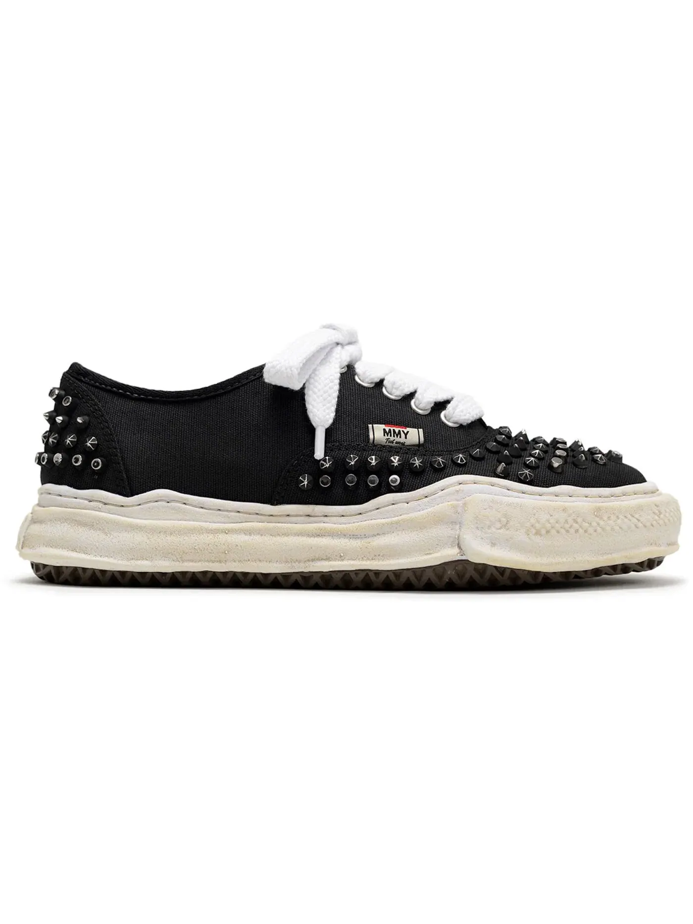 Мужские кроссовки с шипованной подошвой Maison Mihara Yasuhiro Baker OG Sole Studded Canvas Low — изображение 1 из 1, черный