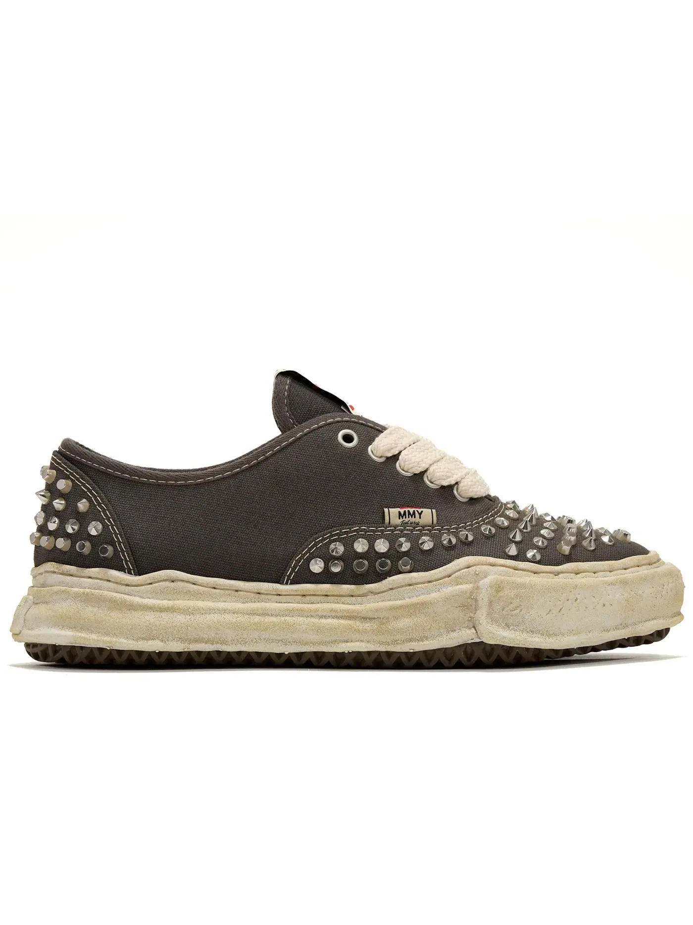 Мужские кеды с шипами Maison Mihara Yasuhiro Baker OG Sole Studded Canvas Low — изображение 1 из 1, серый