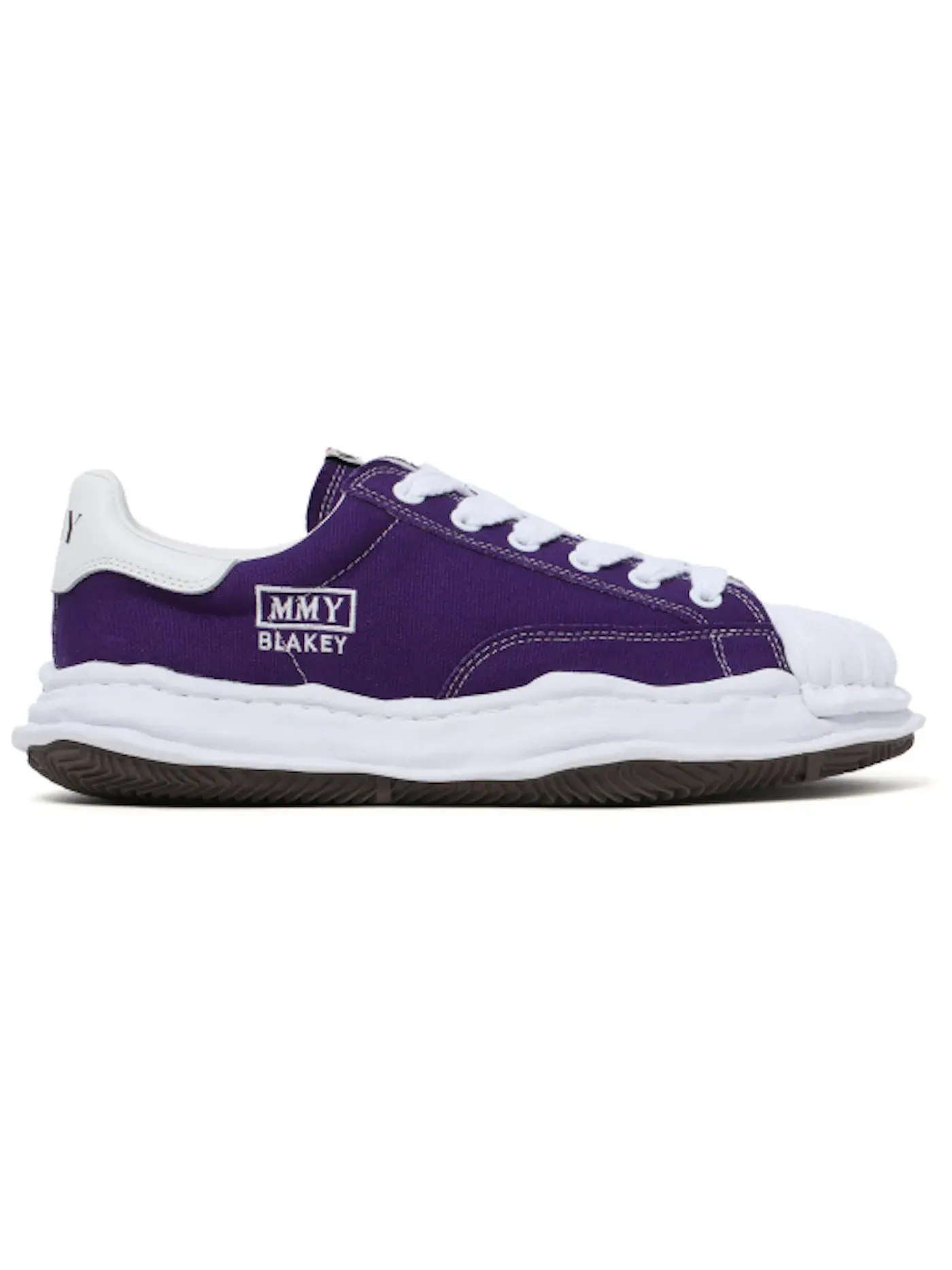 Мужские кроссовки на толстой подошве Maison Mihara Yasuhiro Blakey OG Sole Canvas Low — изображение 1 из 1, фиолетовый/белый