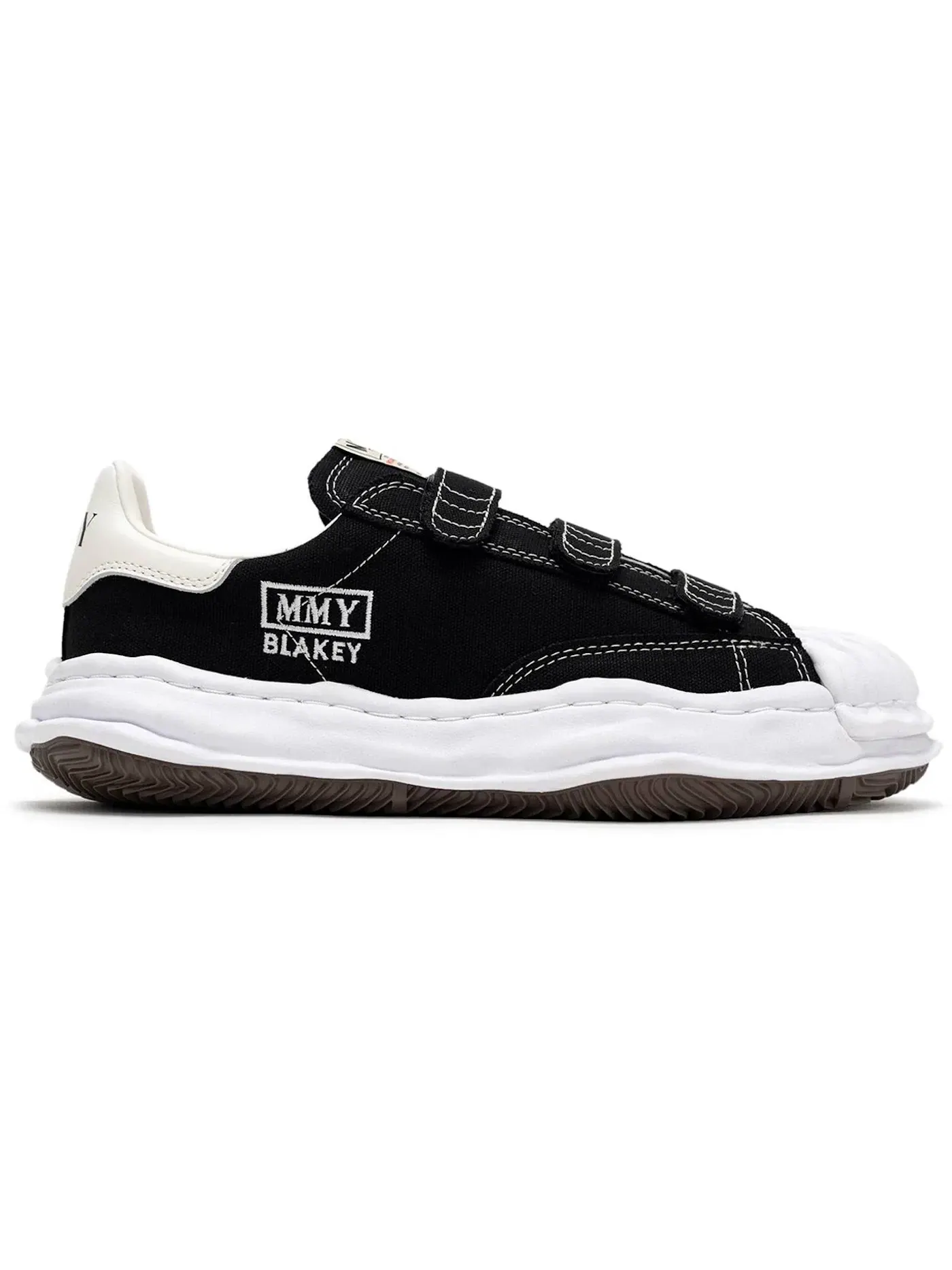 Мужские кроссовки с низким верхом Maison Mihara Yasuhiro Blakey OG Sole Canvas Low Velcro — изображение 1 из 1, черный