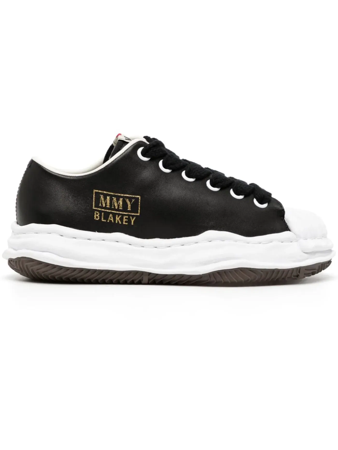 Мужские кеды с цельнотянутым верхом Maison Mihara Yasuhiro Blakey OG Sole Seamless Leather Low — изображение 1 из 1, черный