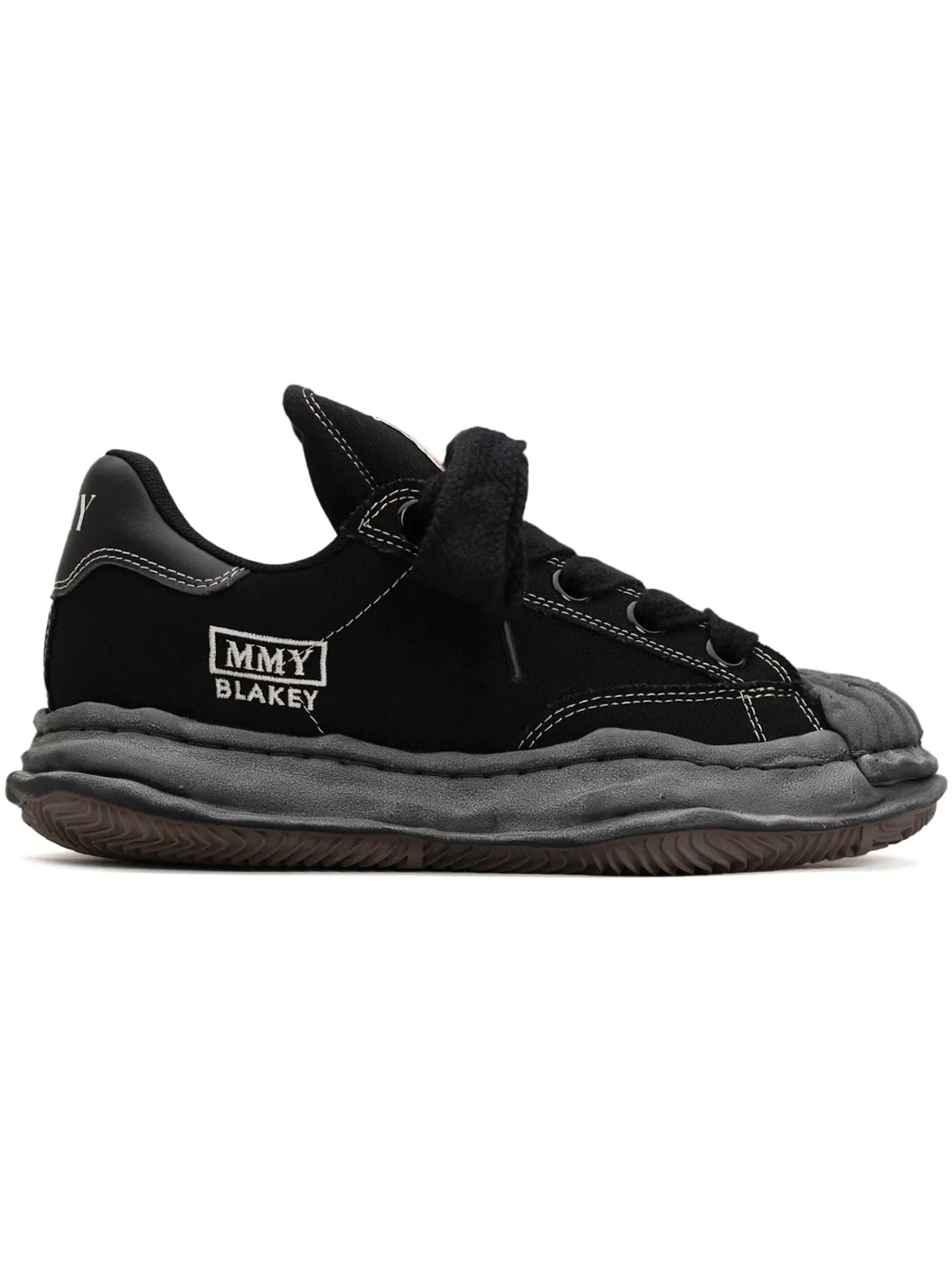 Мужские кроссовки с утолщенной подошвой Maison Mihara Yasuhiro Blakey Puffer OG Sole Canvas Low — изображение 1 из 2, черный