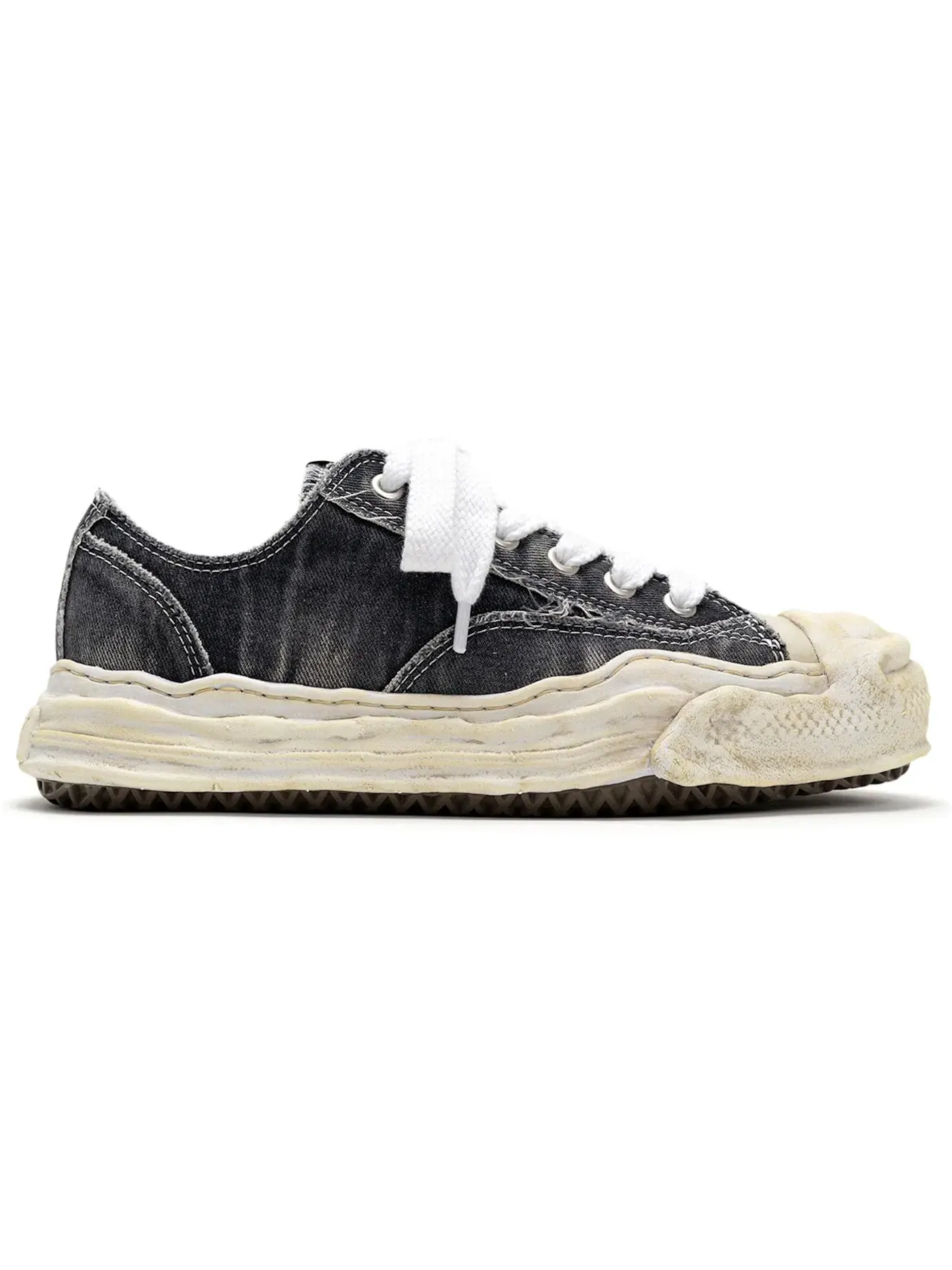 Мужские кеды Lifestyle Hank OG Sole Bleach-Wash Denim Canvas Low Maison Mihara Yasuhiro — изображение 1 из 1, черный