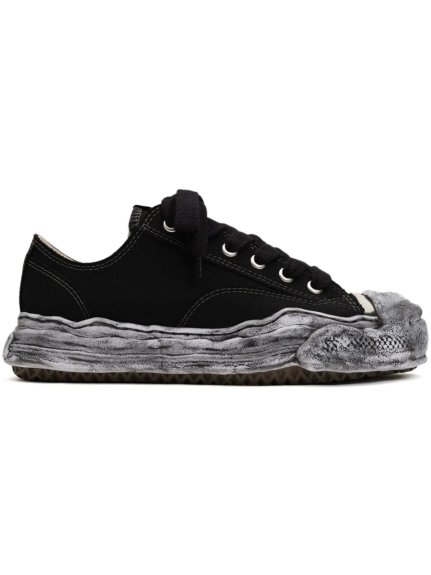 Мужские кроссовки lifestyle с окрашенной тканью Maison Mihara Yasuhiro Hank OG Sole Garment Dyed Canvas Low, черный/белый