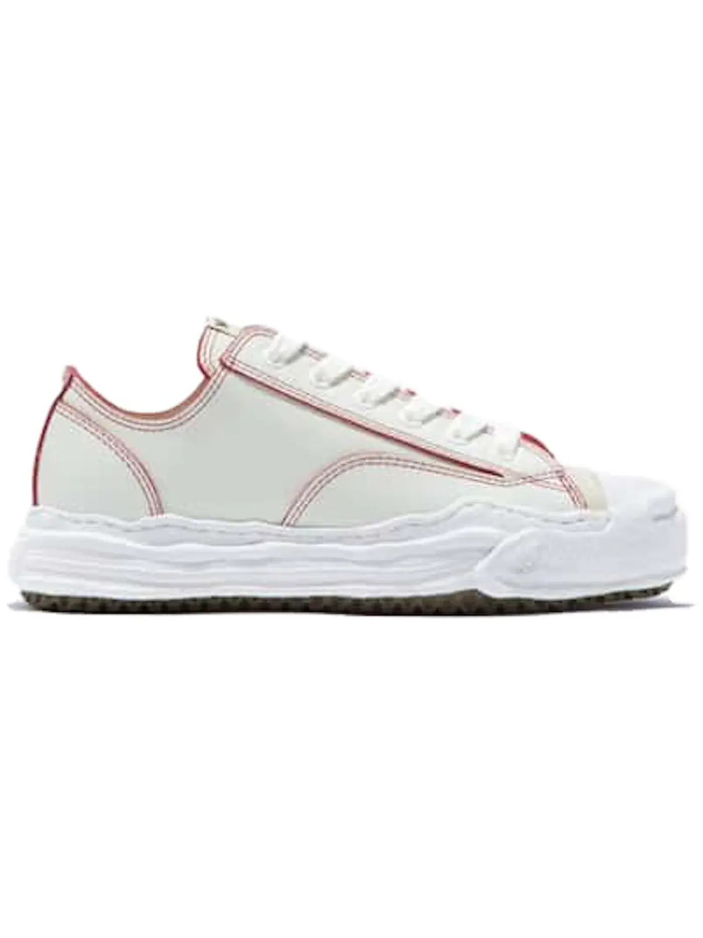 Мужские кеды с красной линией Maison Mihara Yasuhiro Hank OG Sole Red Line Leather Low — изображение 1 из 1, белый