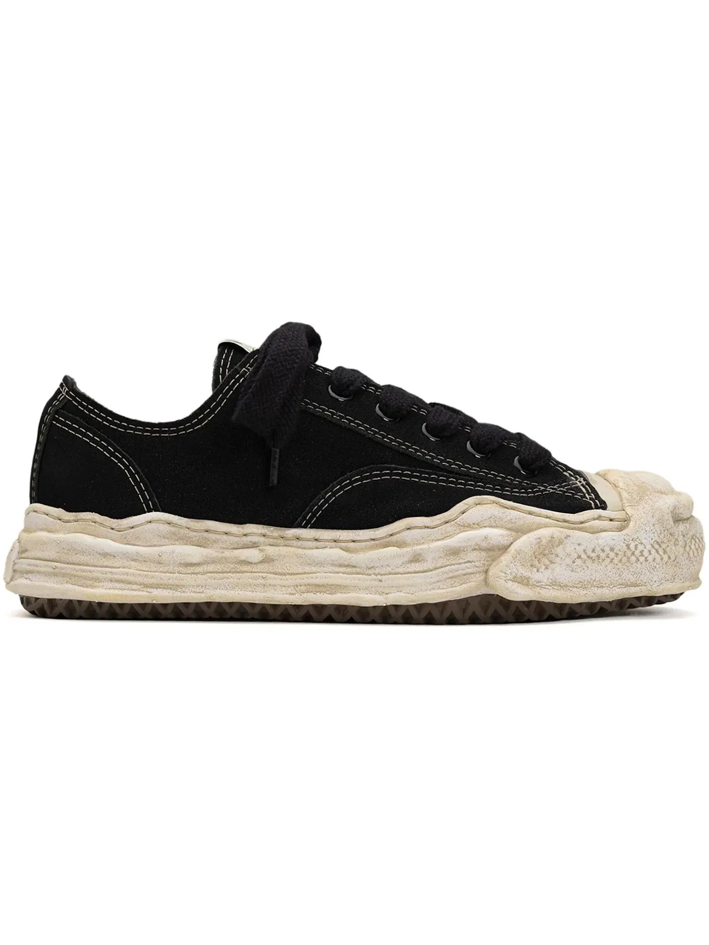 Мужские кеды с низким профилем Maison Mihara Yasuhiro Hank OG Sole Suede Low — изображение 1 из 1, черный/белый