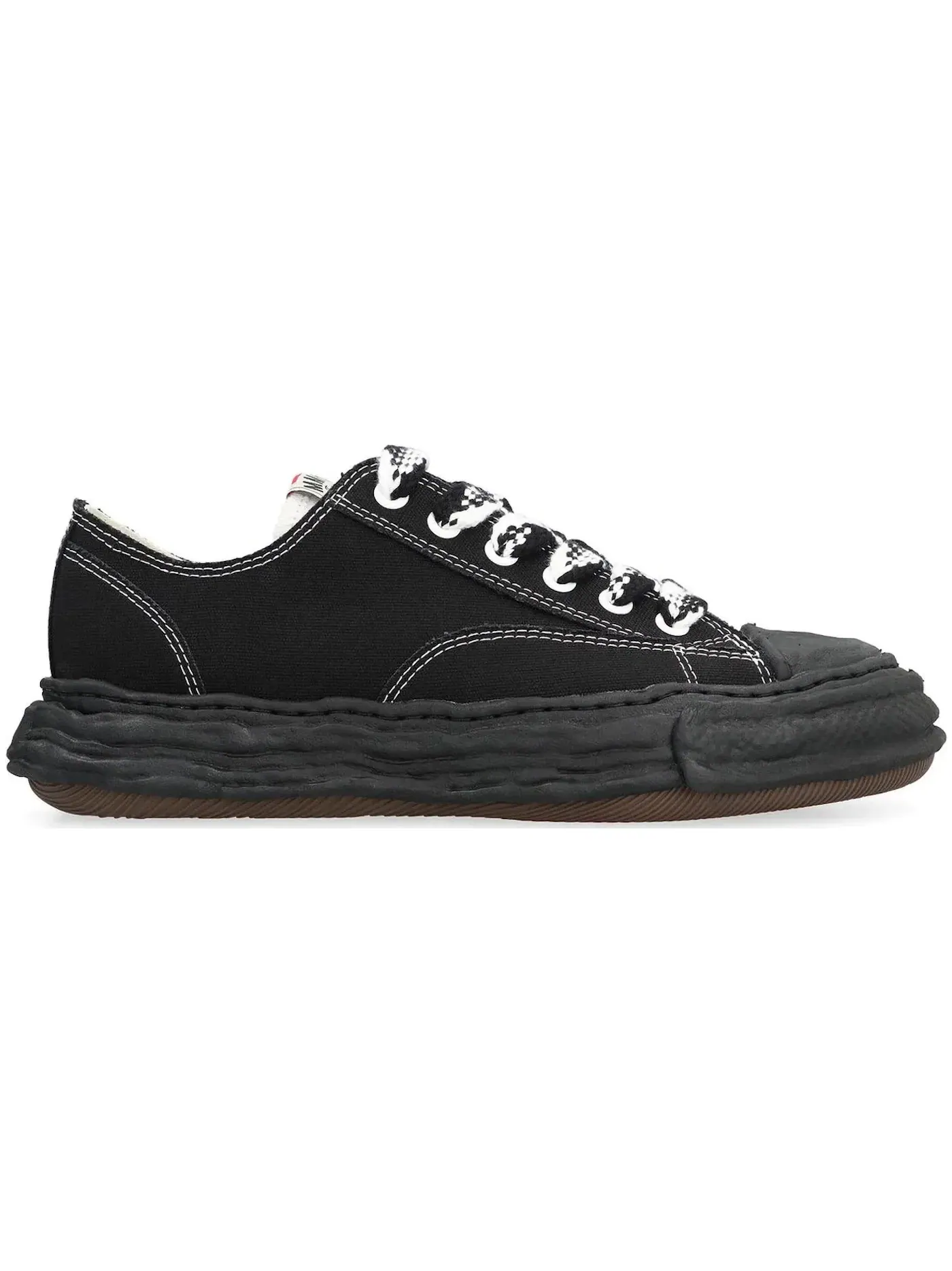 Мужские кроссовки с принтом клетка Maison Mihara Yasuhiro Peterson 23 OG Sole Canvas Low — изображение 1 из 1, черный/белый