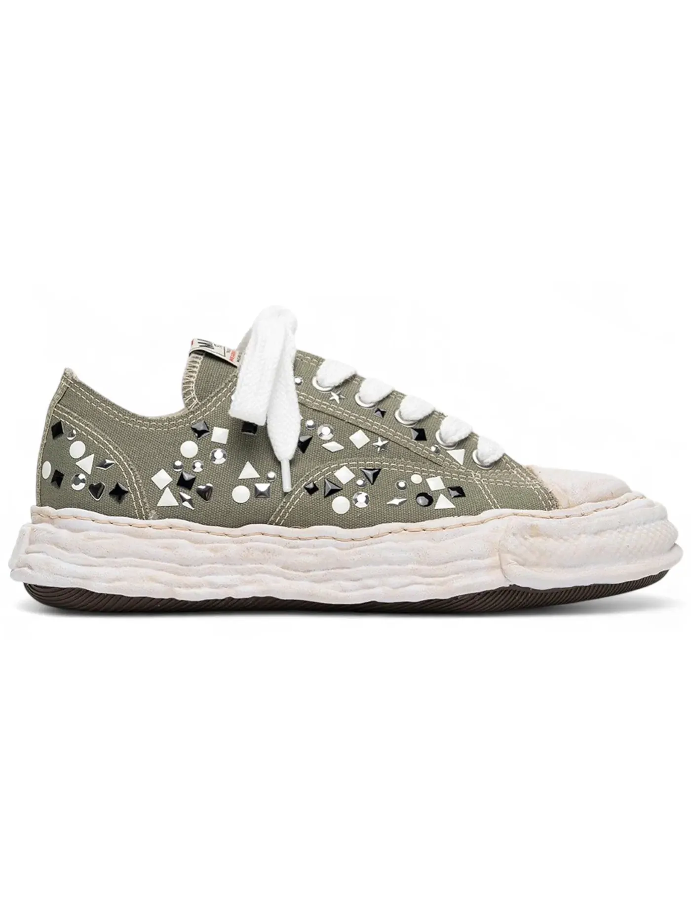 Мужские кроссовки с декором Peterson 23 OG Sole Embellished Canvas Low Maison Mihara Yasuhiro — изображение 1 из 1, зеленый
