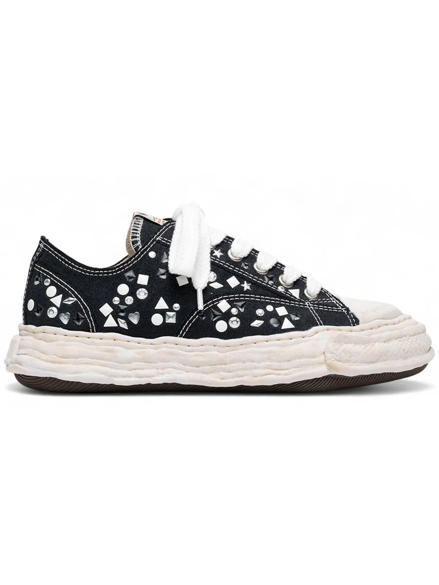 Мужские кроссовки повседневные Maison Mihara Yasuhiro Peterson 23 OG Sole Embellished Canvas Low — изображение 1 из 1, черный