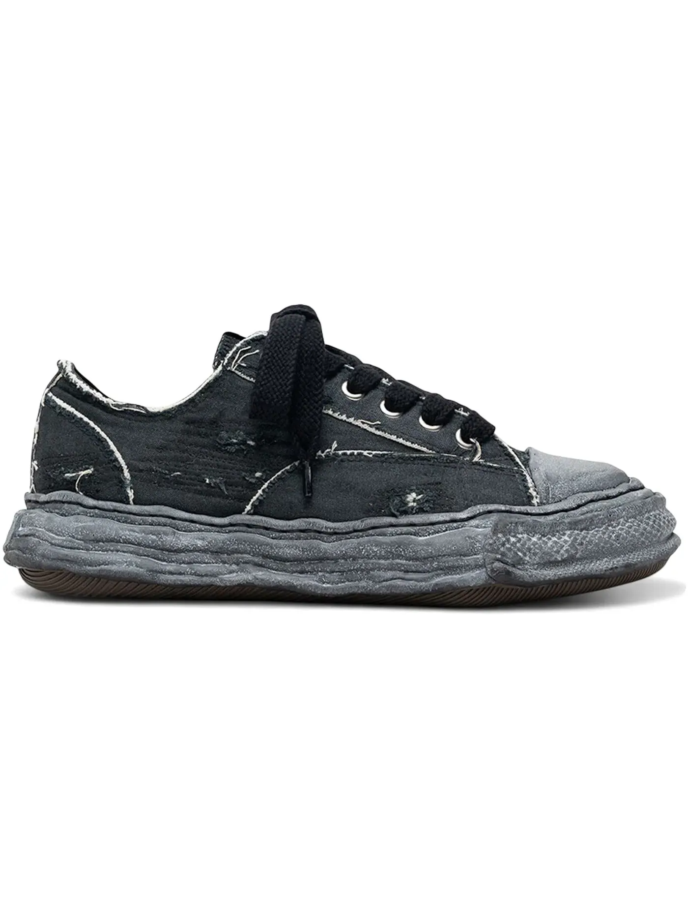 Мужские кеды с эффектом потертости Peterson 23 OG Sole Ripped Overdye Canvas Low Maison Mihara Yasuhiro — изображение 1 из 1