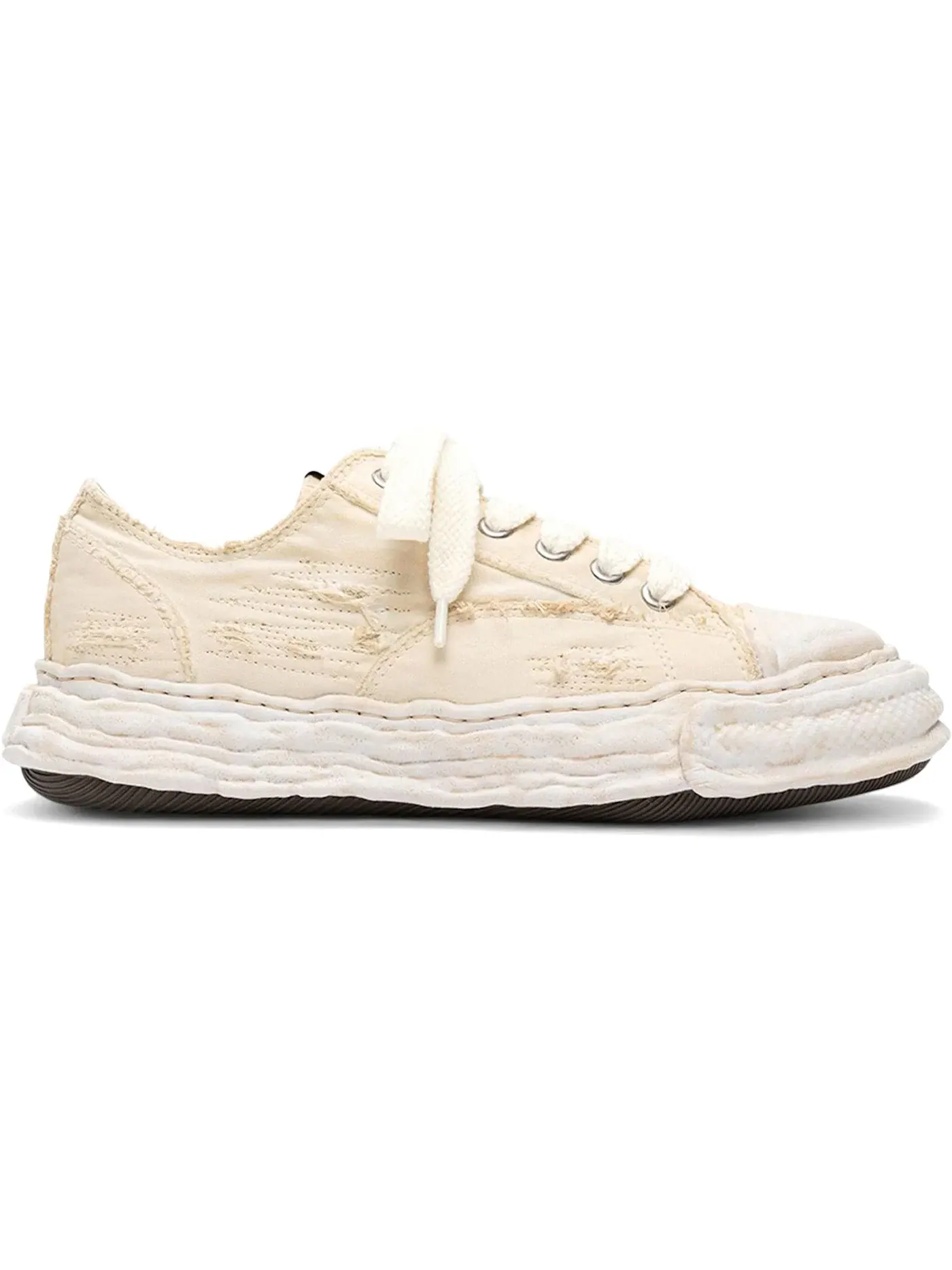 Мужские кеды с эффектом потертости Maison Mihara Yasuhiro Peterson 23 OG Sole Ripped Overdye Canvas Low — изображение 1 из 1