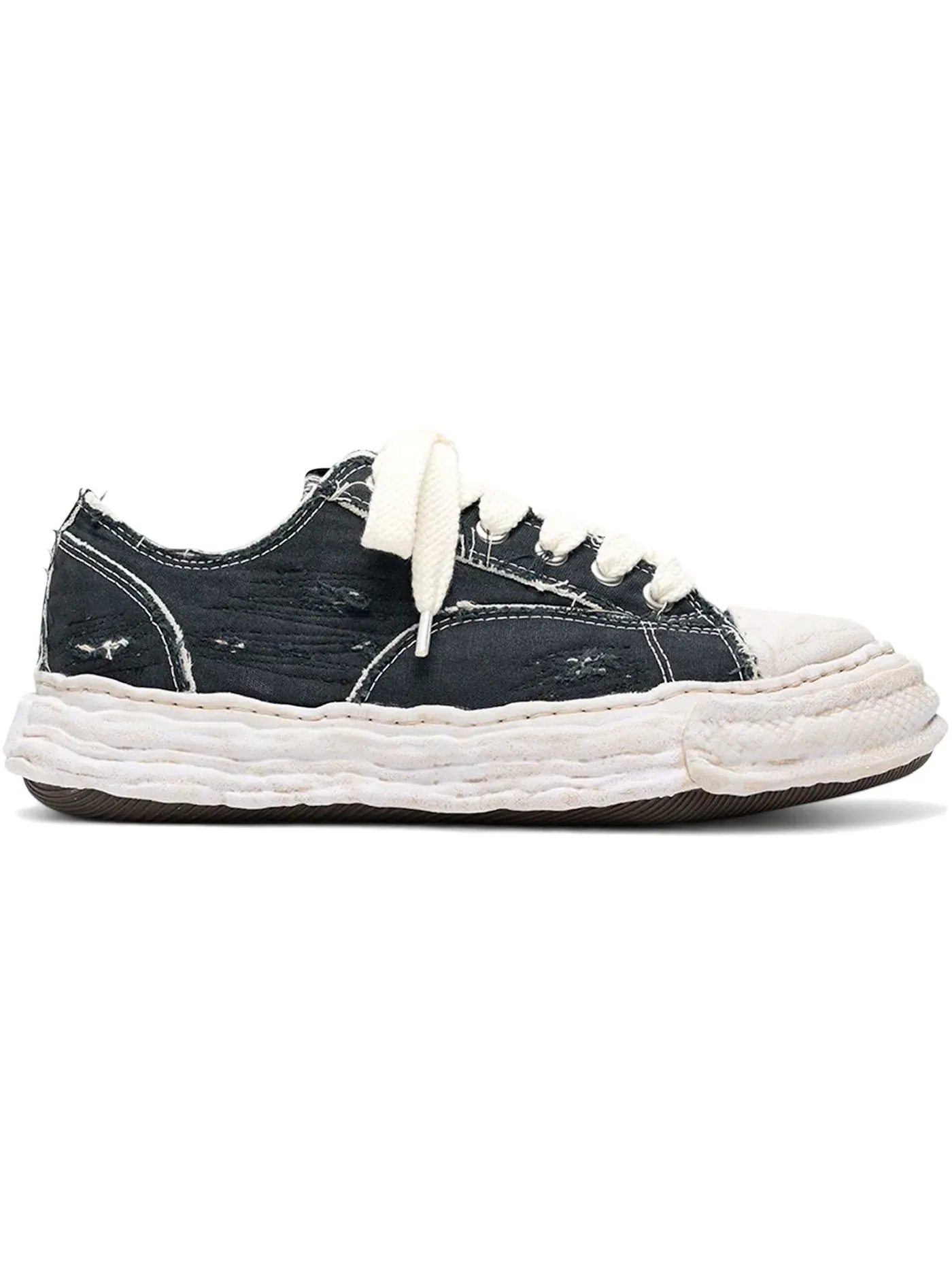 Мужские кеды с эффектом потертости Peterson 23 OG Sole Ripped Overdye Canvas Low Maison Mihara Yasuhiro — изображение 1 из 1