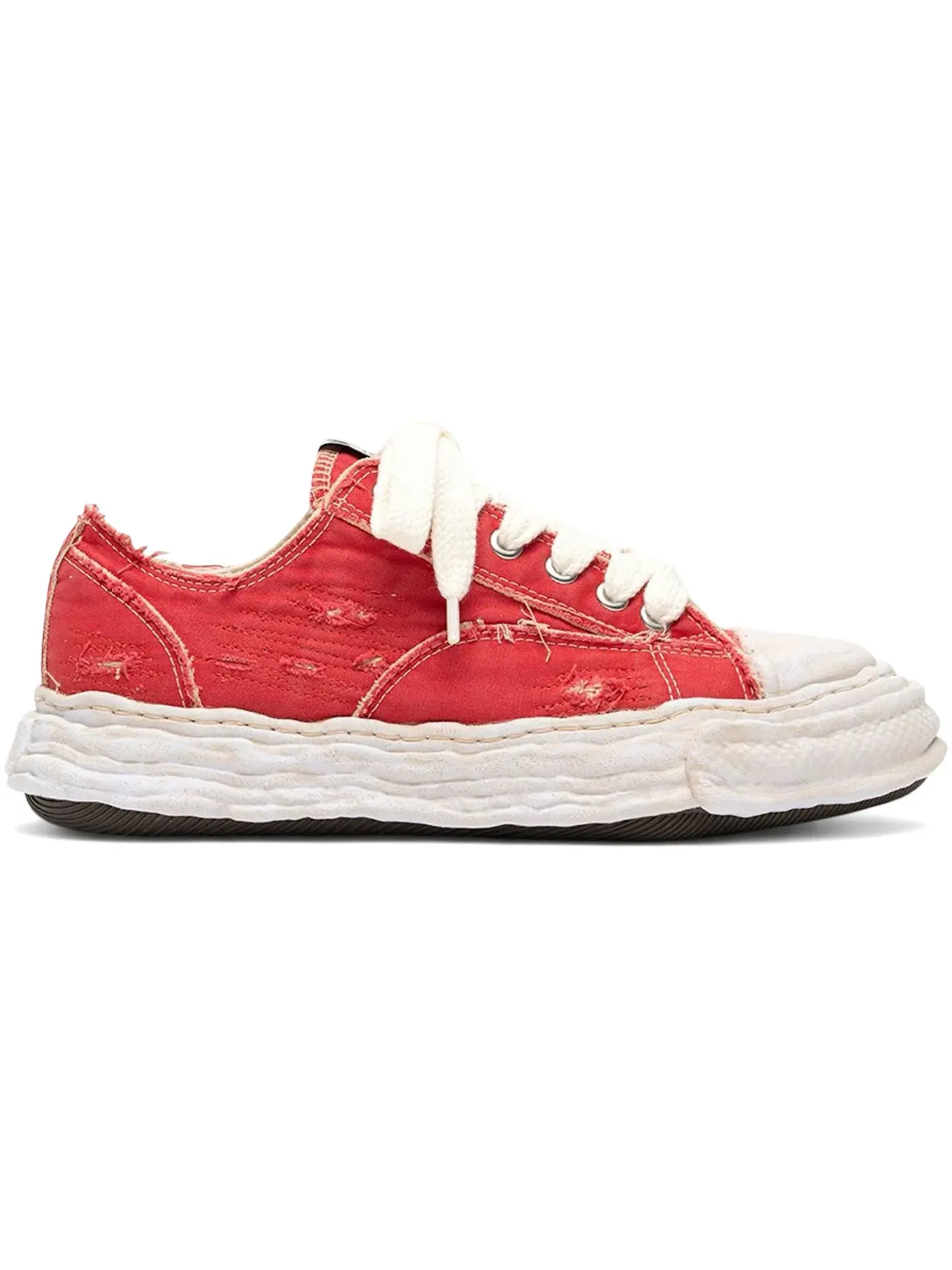 Мужские кеды с эффектом потертости Maison Mihara Yasuhiro Peterson 23 OG Sole Ripped Overdye Canvas Low — изображение 1 из 1