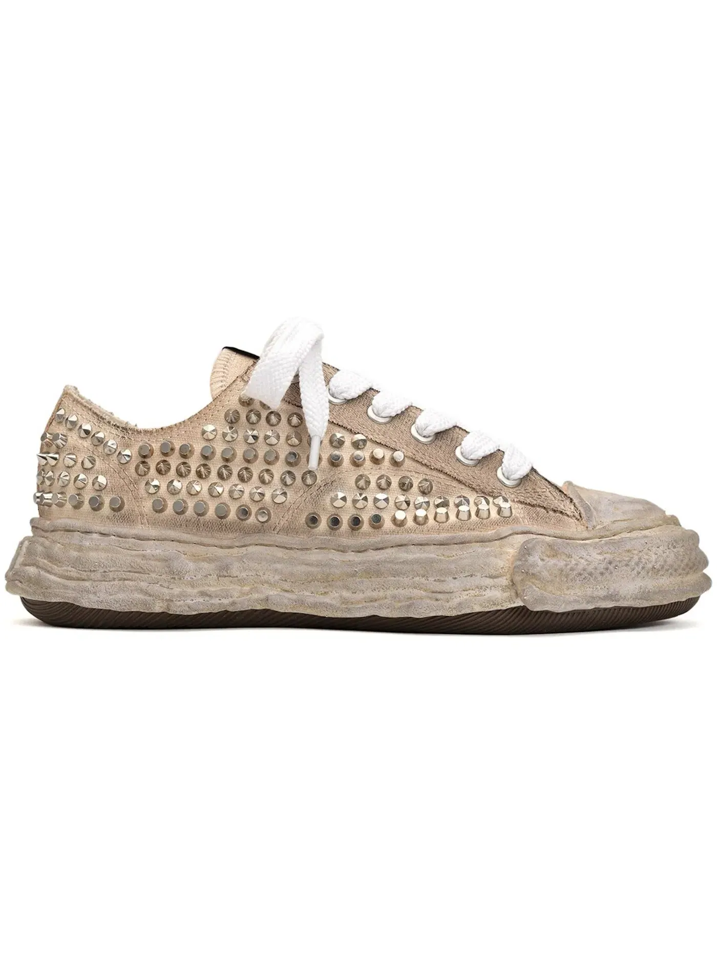 Мужские кеды с принтом Maison Mihara Yasuhiro Peterson 23 OG Sole Studded Canvas Low — изображение 1 из 1, белый