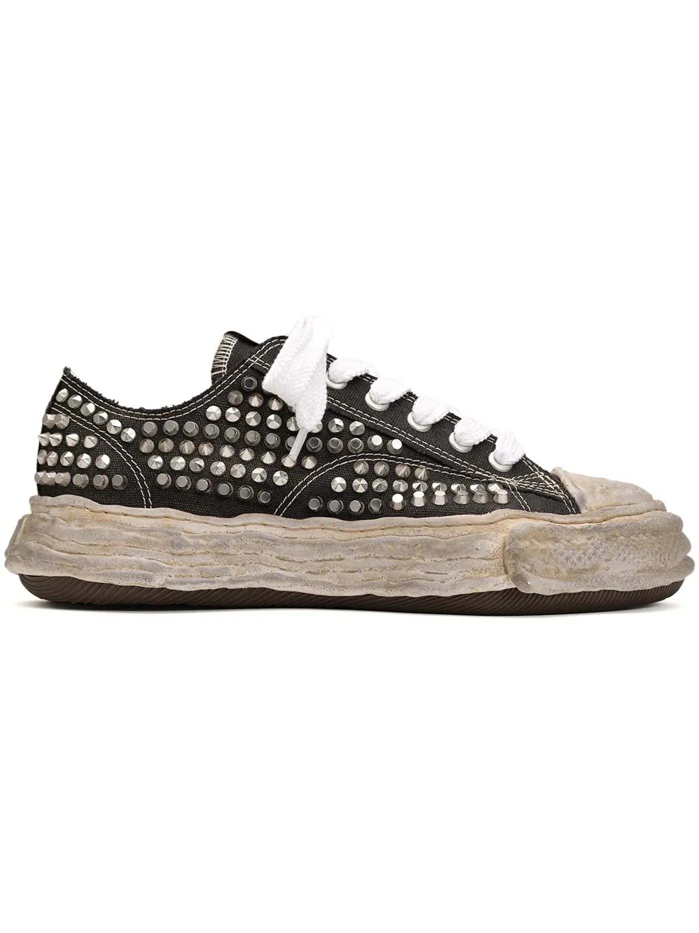 Мужские кеды с принтом Maison Mihara Yasuhiro Peterson 23 OG Sole Studded Canvas Low Maison Mihara Yasuhiro, черный