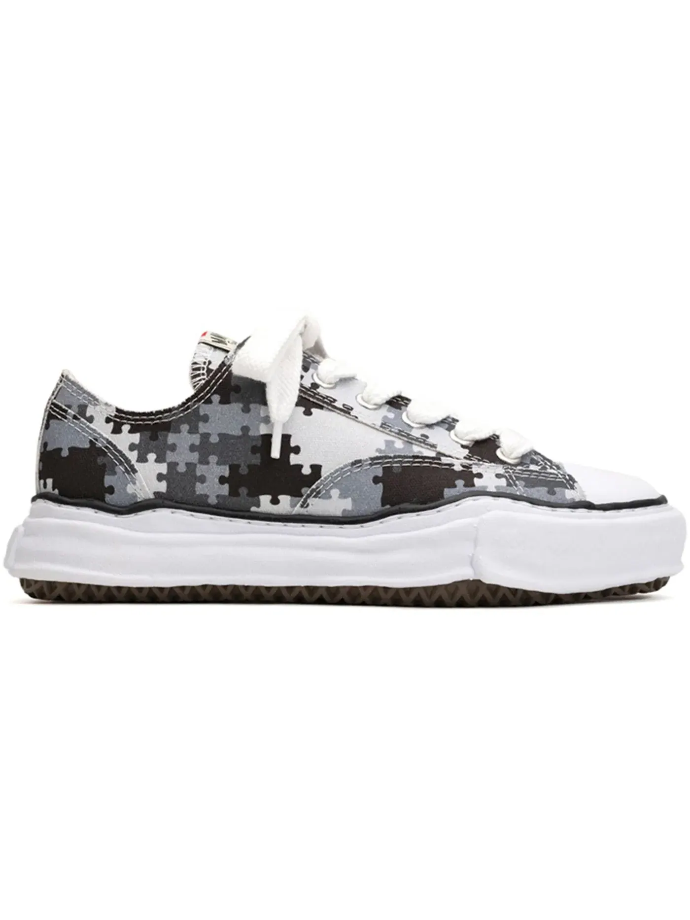 Мужские кроссовки с принтом Peterson OG Sole Canvas Low Maison Mihara Yasuhiro — изображение 1 из 1, черный/серый/белый