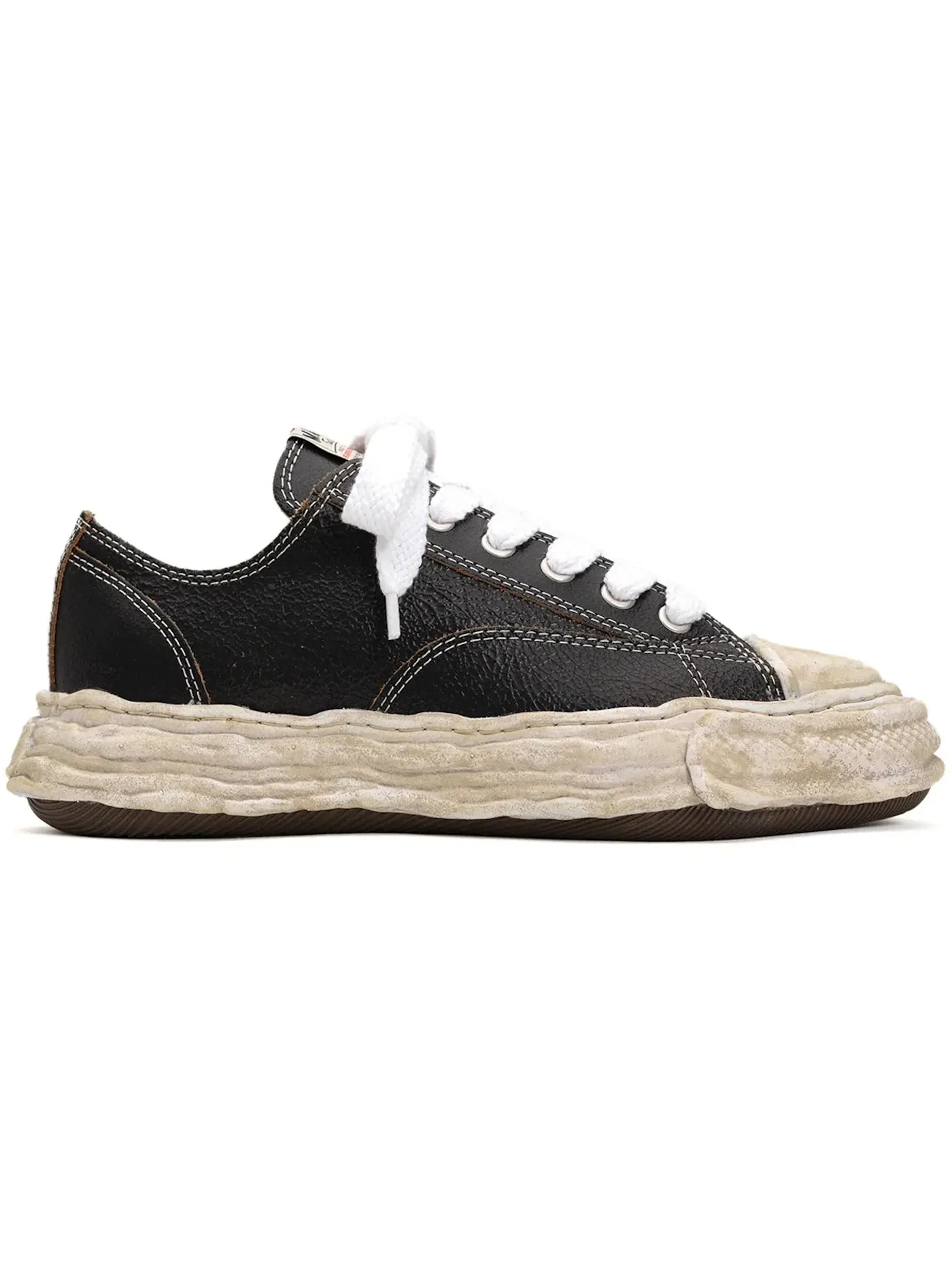 Мужские кроссовки с низким верхом Maison Mihara Yasuhiro Peterson OG Sole Leather Low — изображение 1 из 1, черный/белый