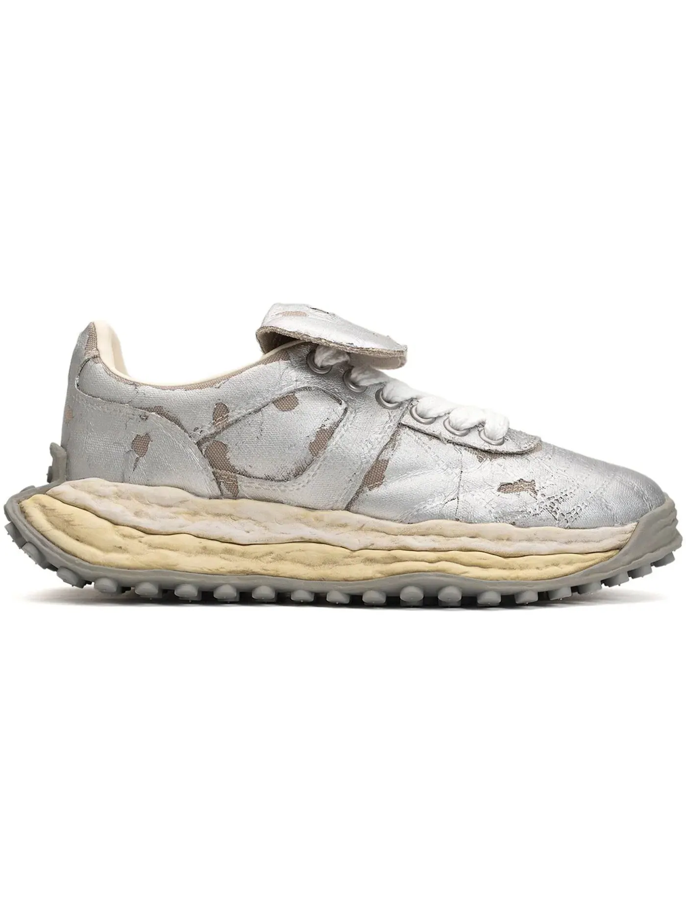Мужские кеды с принтом Maison Mihara Yasuhiro Scott OG Sole Film Attached Canvas Low — изображение 1 из 1, серебряный