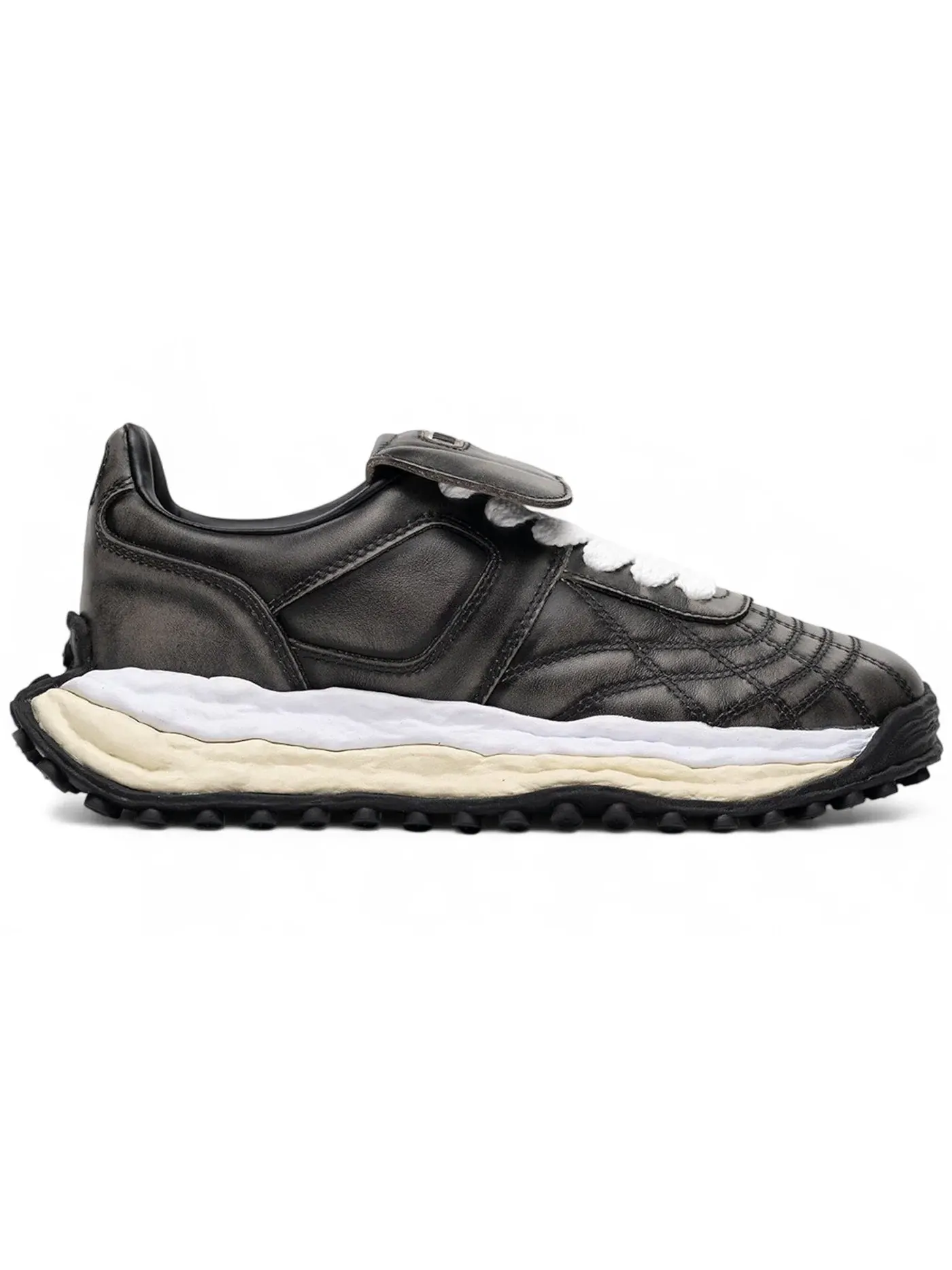 Мужские кроссовки с эффектом состаренной кожи Maison Mihara Yasuhiro Scott OG Sole Vintage Leather Effect Low, черный