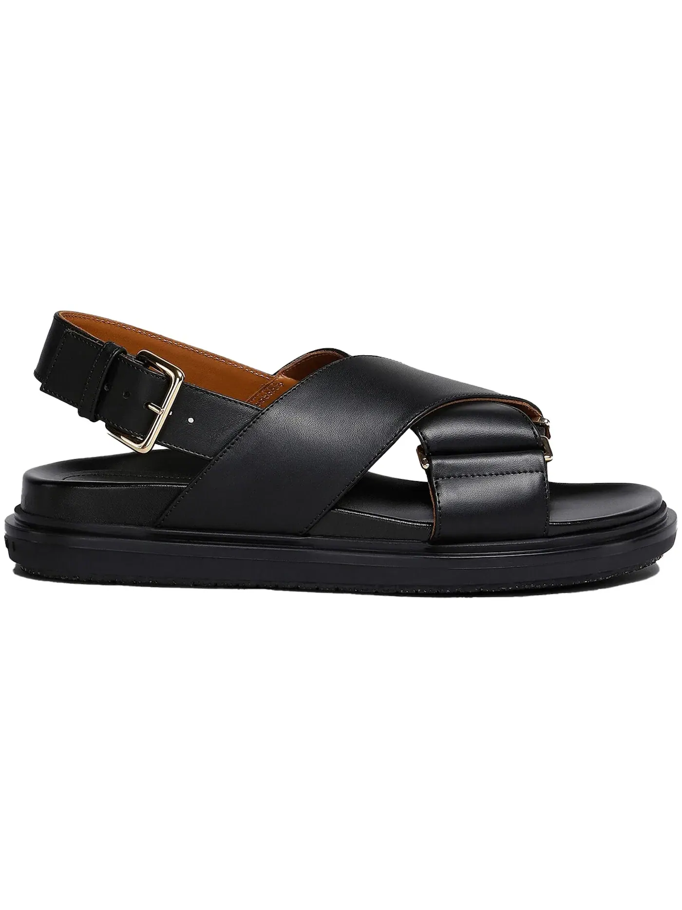 Женские сандалии-слайды Marni Fussbett Leather Marni — изображение 1 из 1, черный
