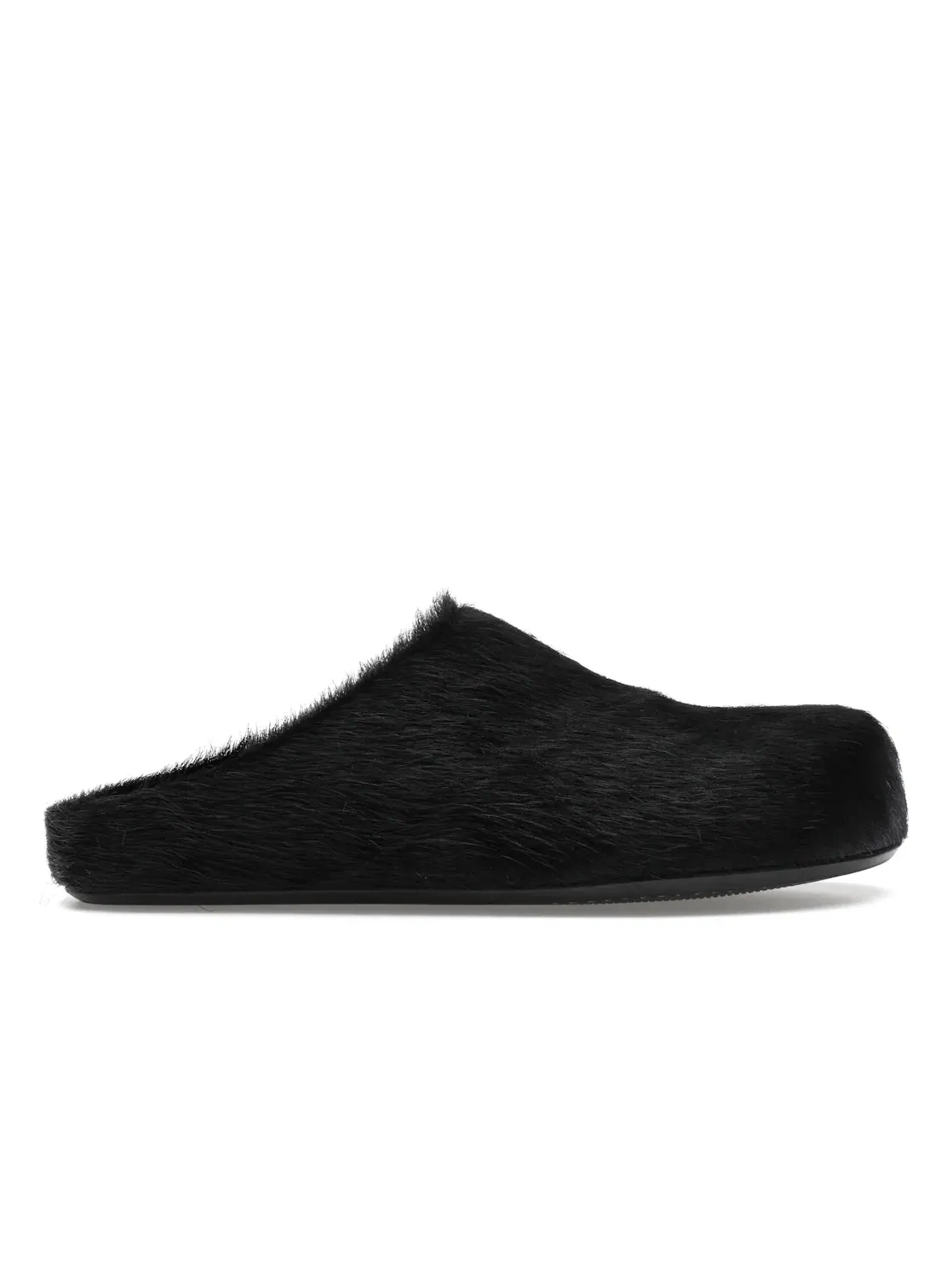 Женские сабо из ворсистой телячьей кожи Marni Long Hair Calfskin Fussbett Sabot Mule — изображение 1 из 4, черный