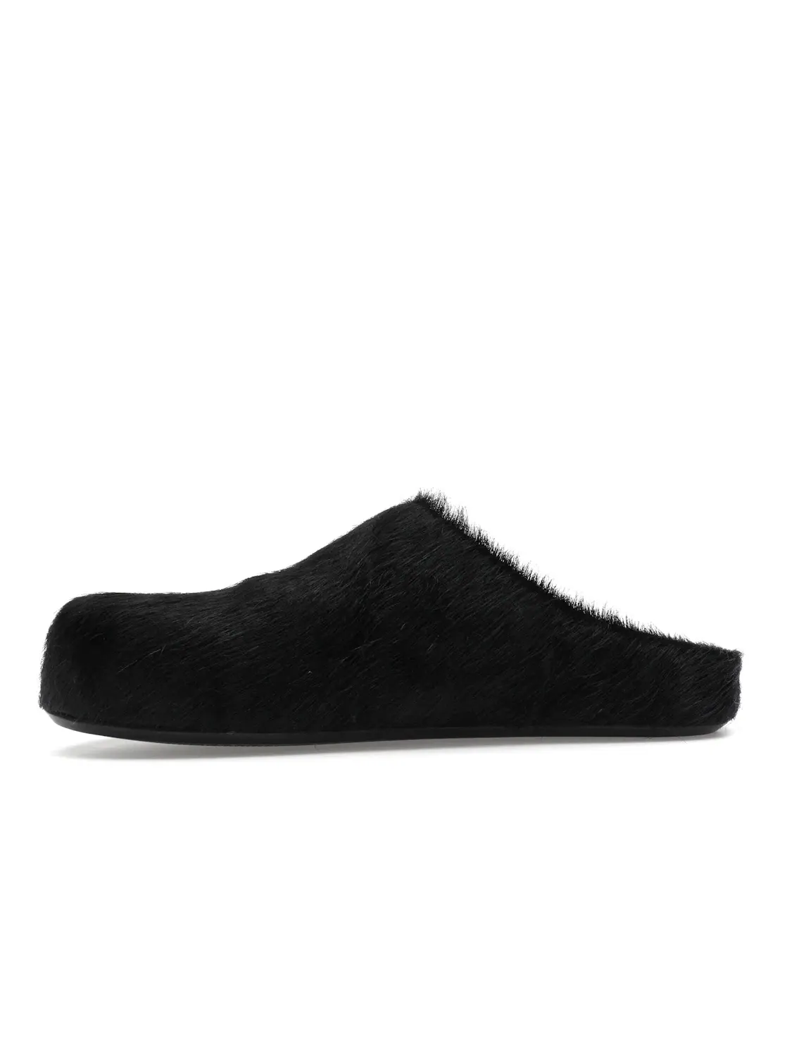 Женские сабо из ворсистой телячьей кожи Marni Long Hair Calfskin Fussbett Sabot Mule — изображение 3 из 4, черный