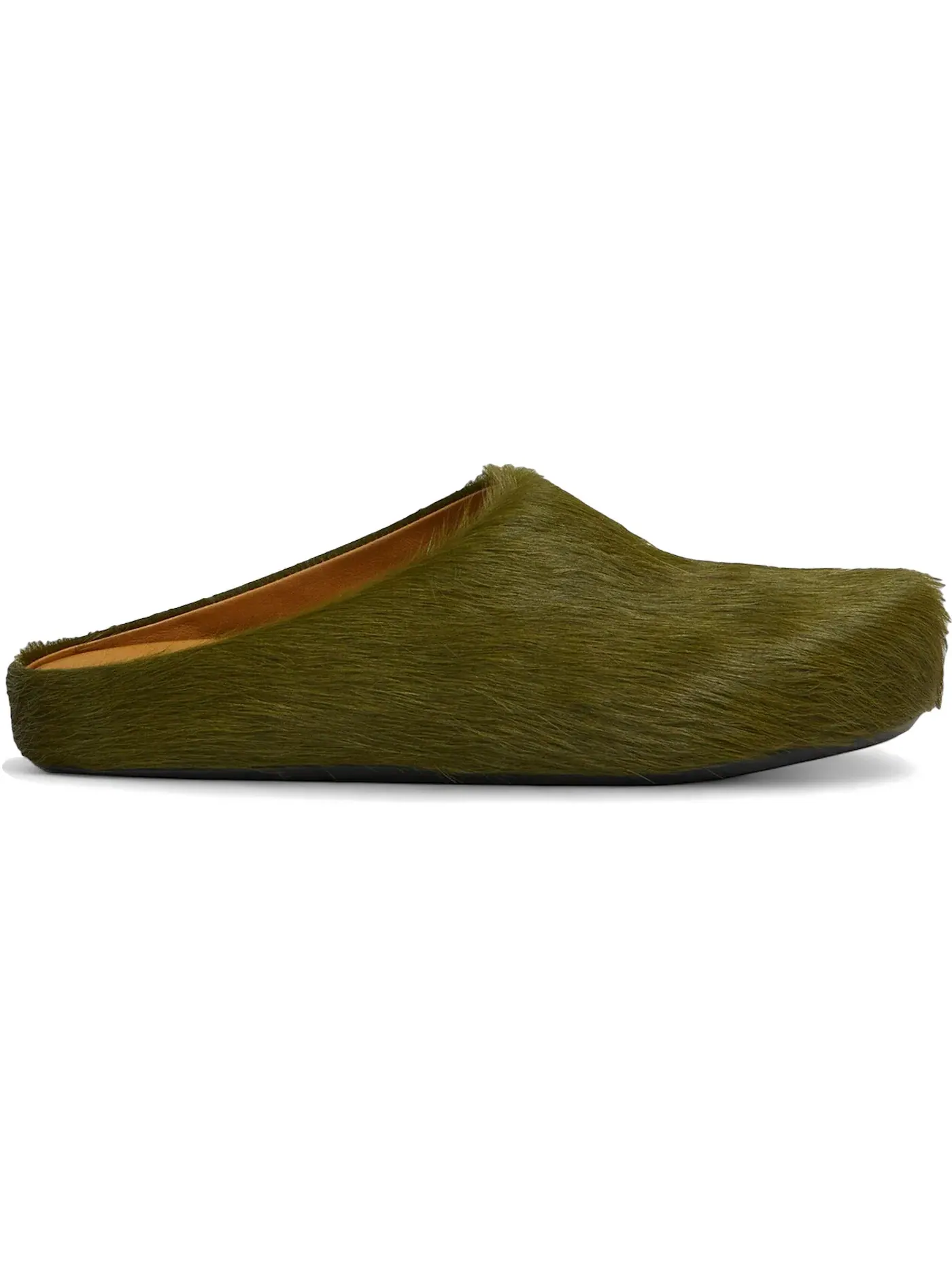 Мужские сабо Marni Long Hair Calfskin Fussbett Sabot Mule, Deep Sage — изображение 1 из 1