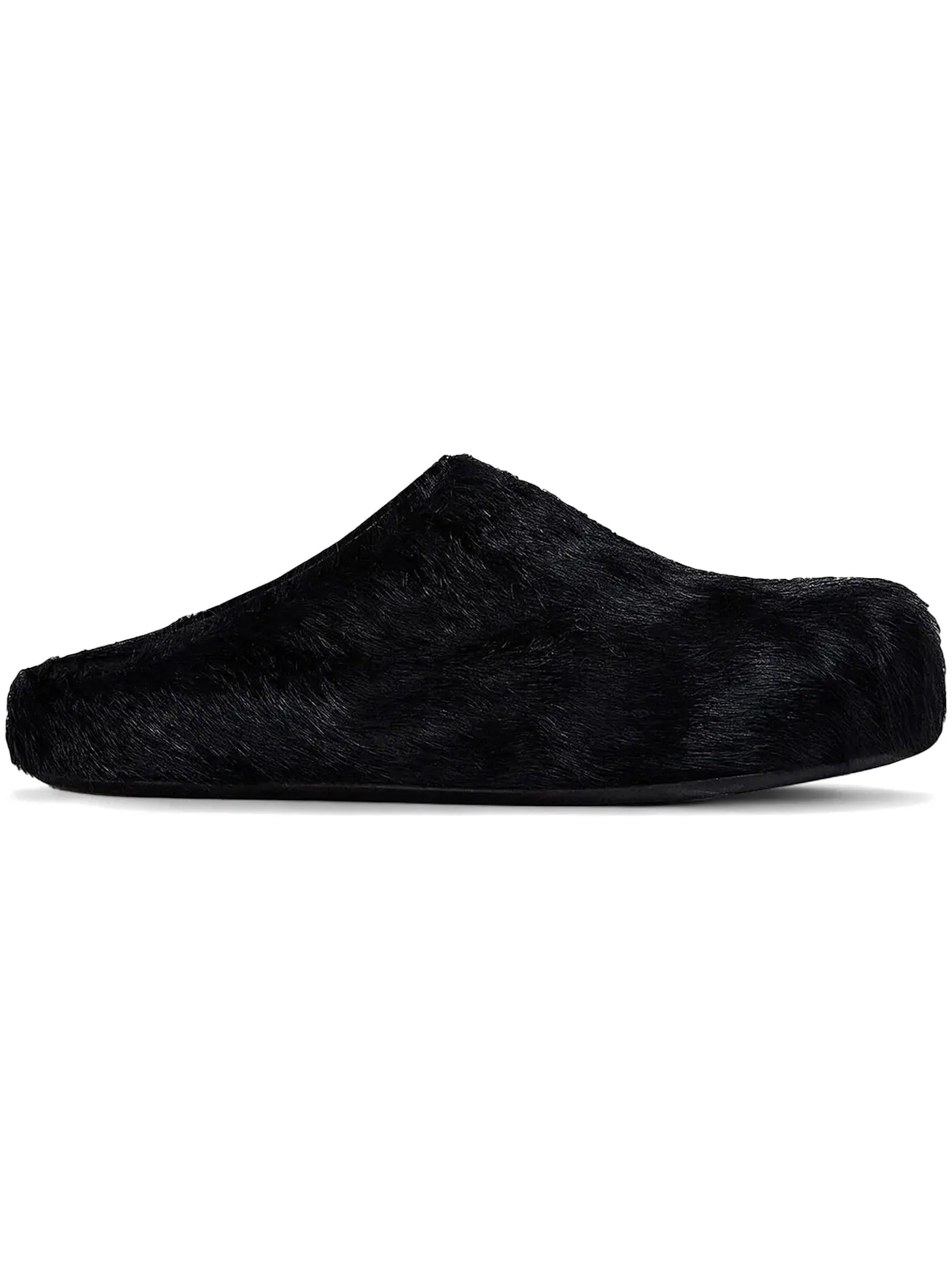 Мужские сабо Marni Long Hair Calfskin Fussbett Sabot Mule — изображение 1 из 1, черный