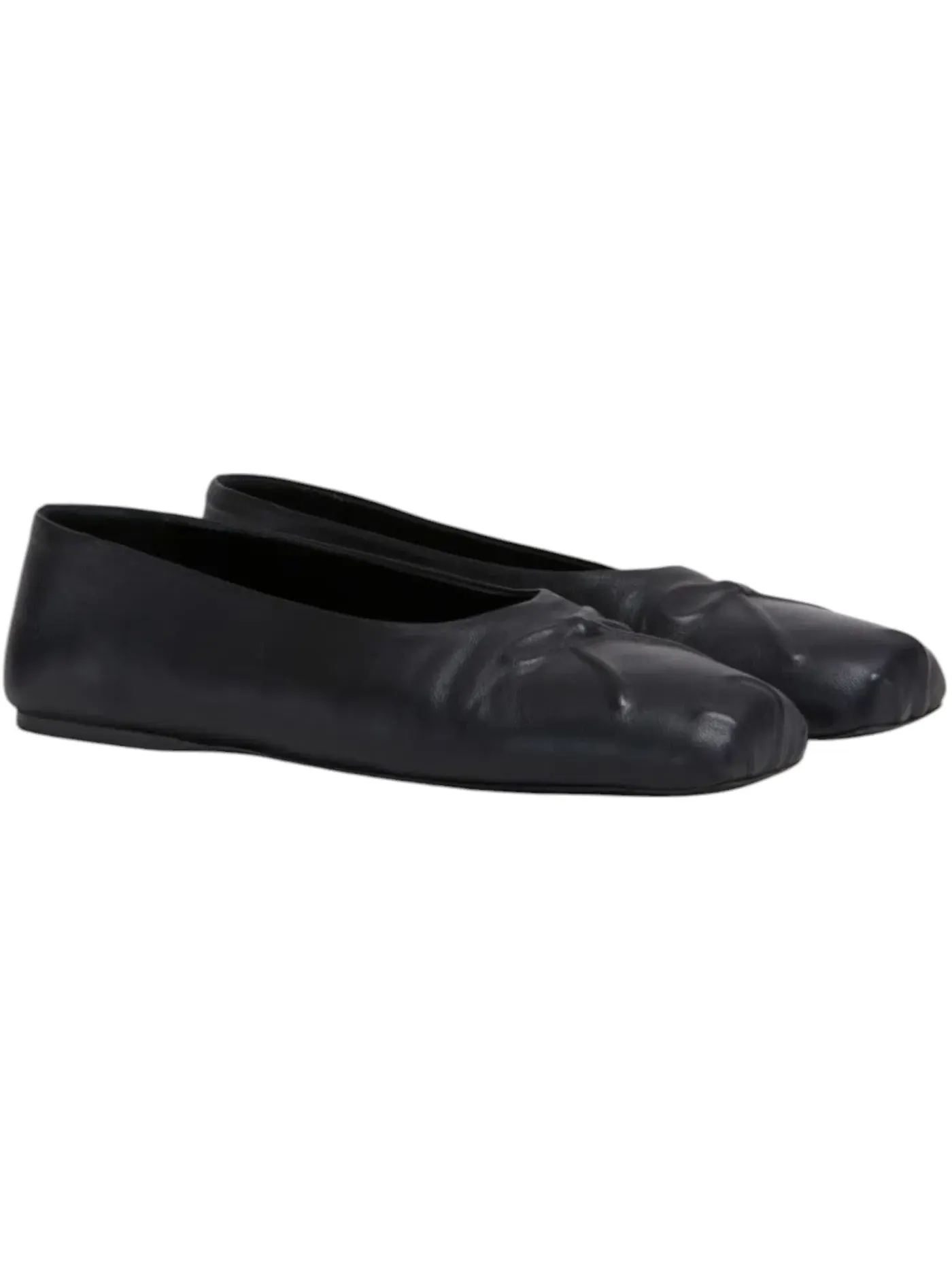 Женские балетки с бантом Marni Nappa Leather Seamless Little Bow Ballet — изображение 2 из 3, черный
