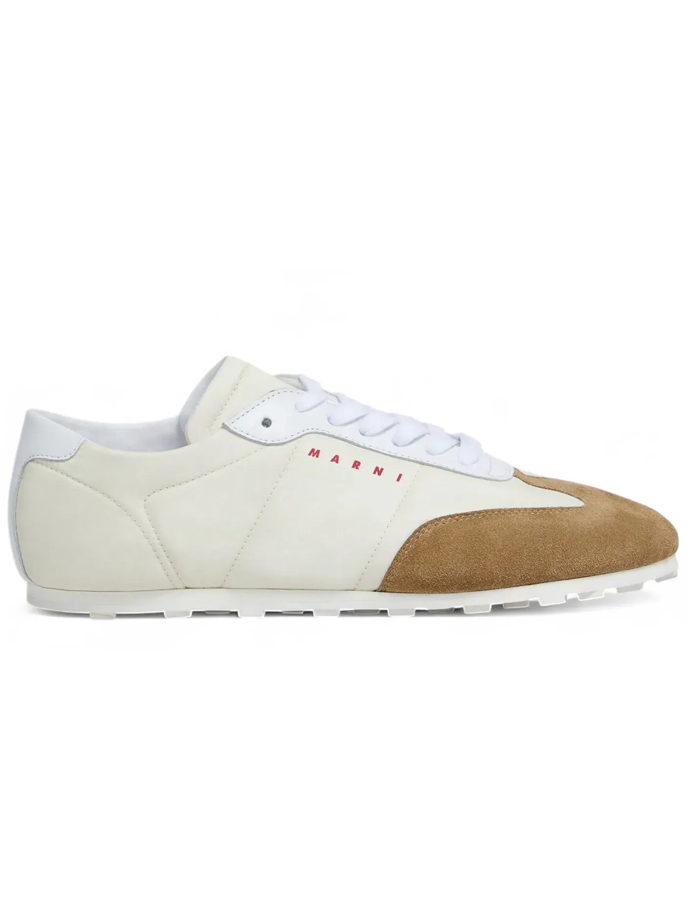 Женские кроссовки с текстильным верхом Marni Nylon Softy Soccer Sneaker — изображение 1 из 1, белый//белый