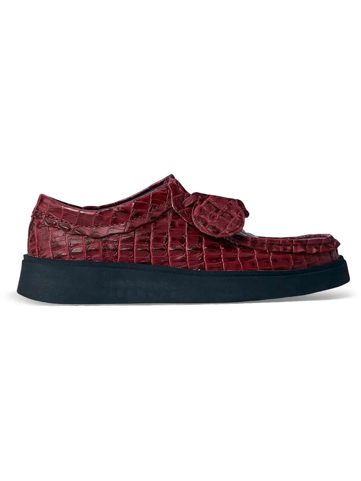 Мужские кеды Lifestyle с эффектом крокодиловой кожи Martine Rose x Clark's Torview Croc Embossed Lace Up Clarks, бордовый