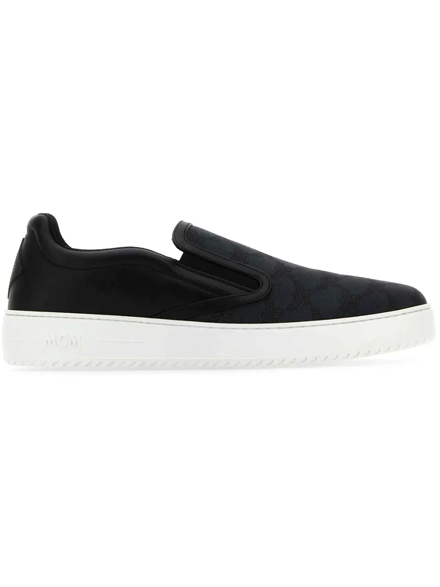 Мужские кеды с принтом MCM Monogram-Print Leather Slip-On MCM — изображение 1 из 1, черный/серый