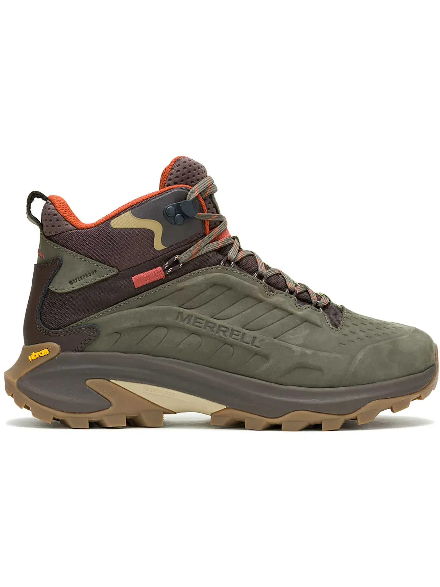 Мужские кроссовки для бега Merrell Moab Speed 2 Leather Mid Waterproof — изображение 1 из 1, оливковый